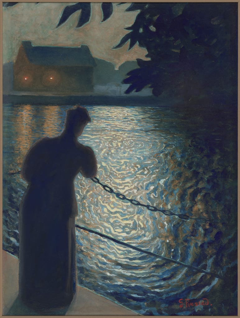 Moonlight, Örebro by Gustav Edolf Fjaestad, 1897 — fine art print