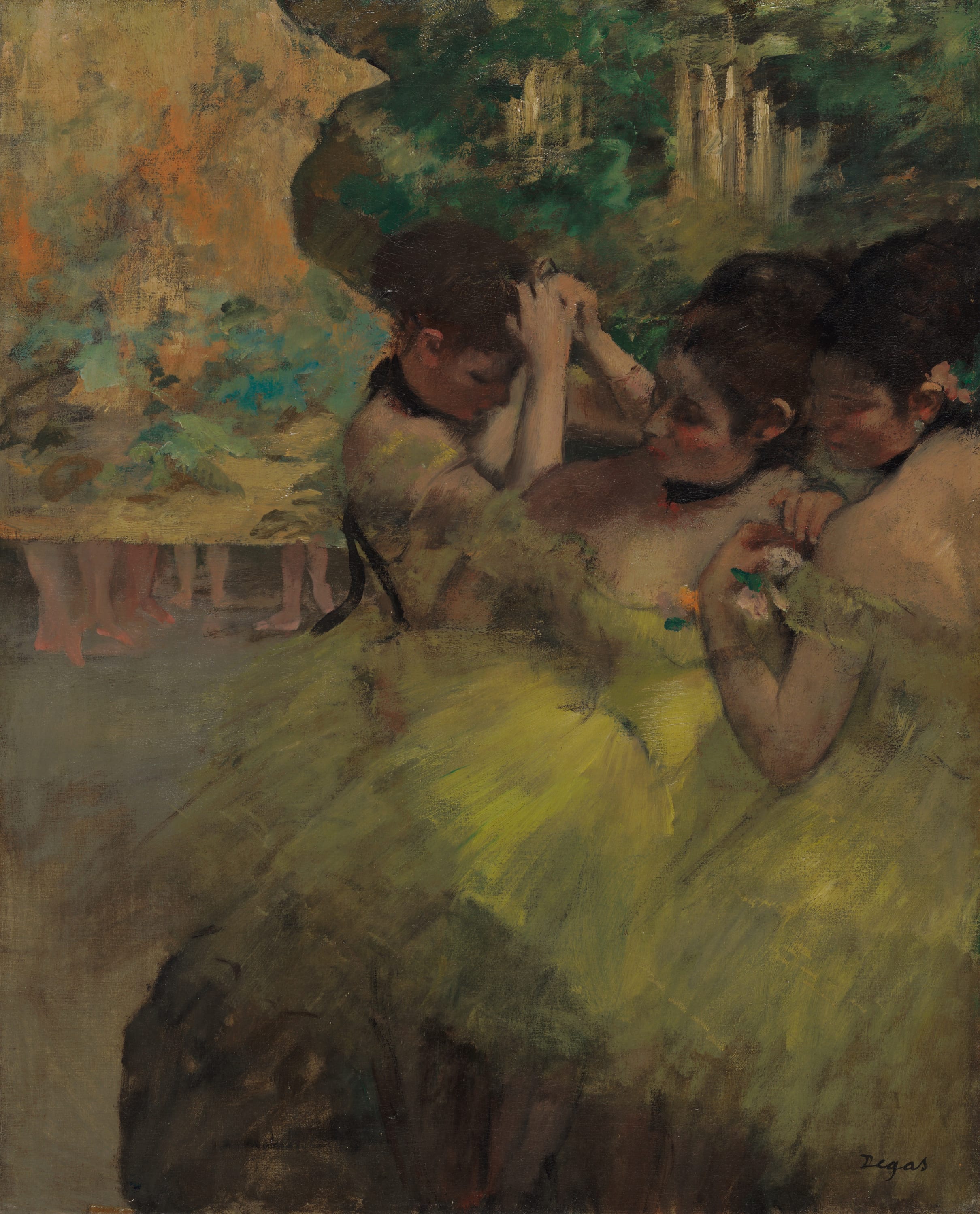 Yellow Dancers (In the Wings) by Hilaire Germain Edgar Degas, 1874–76 — fine art print
