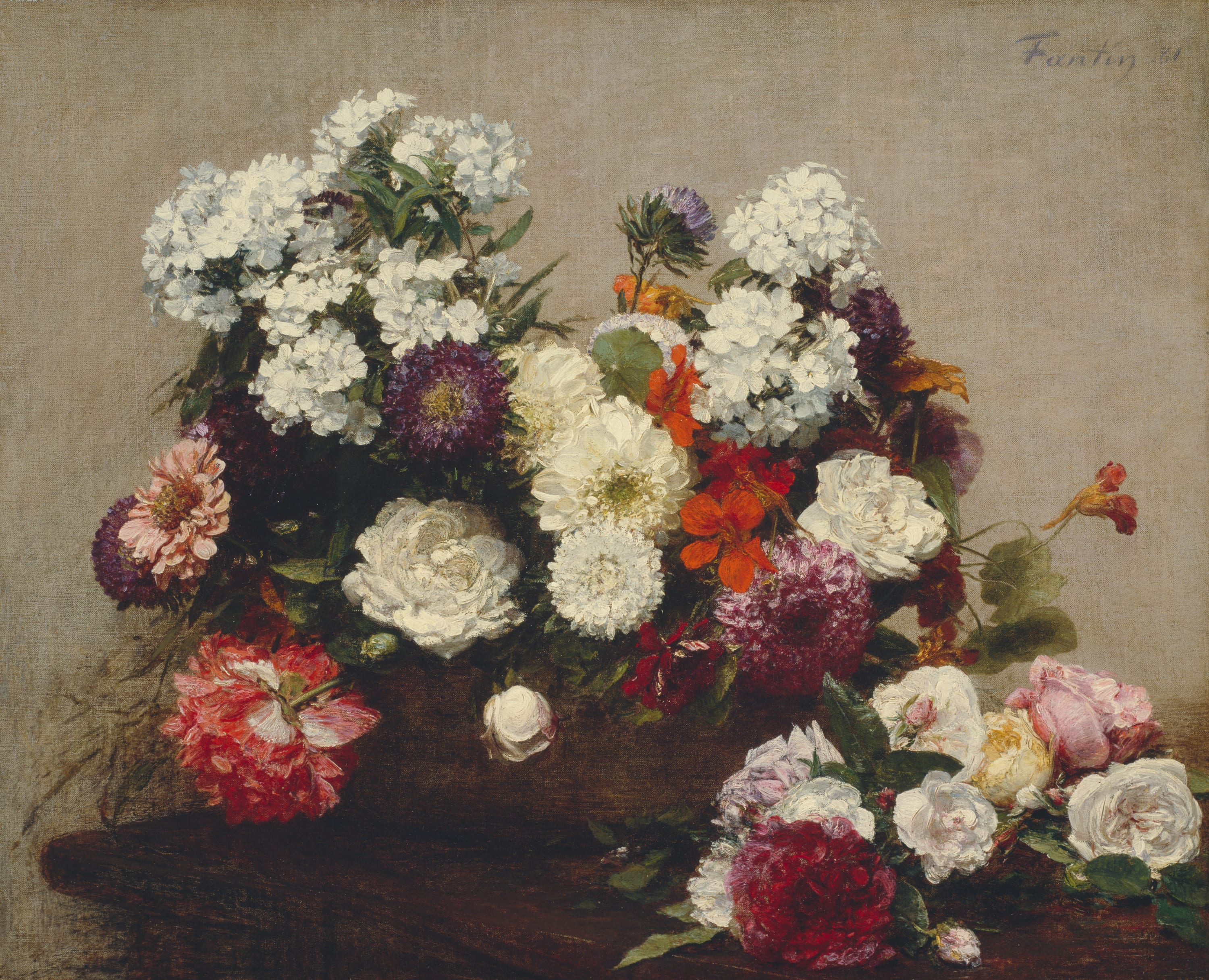 Still Life with Flowers by Henri Fantin-Latour, 1881 — fine art print