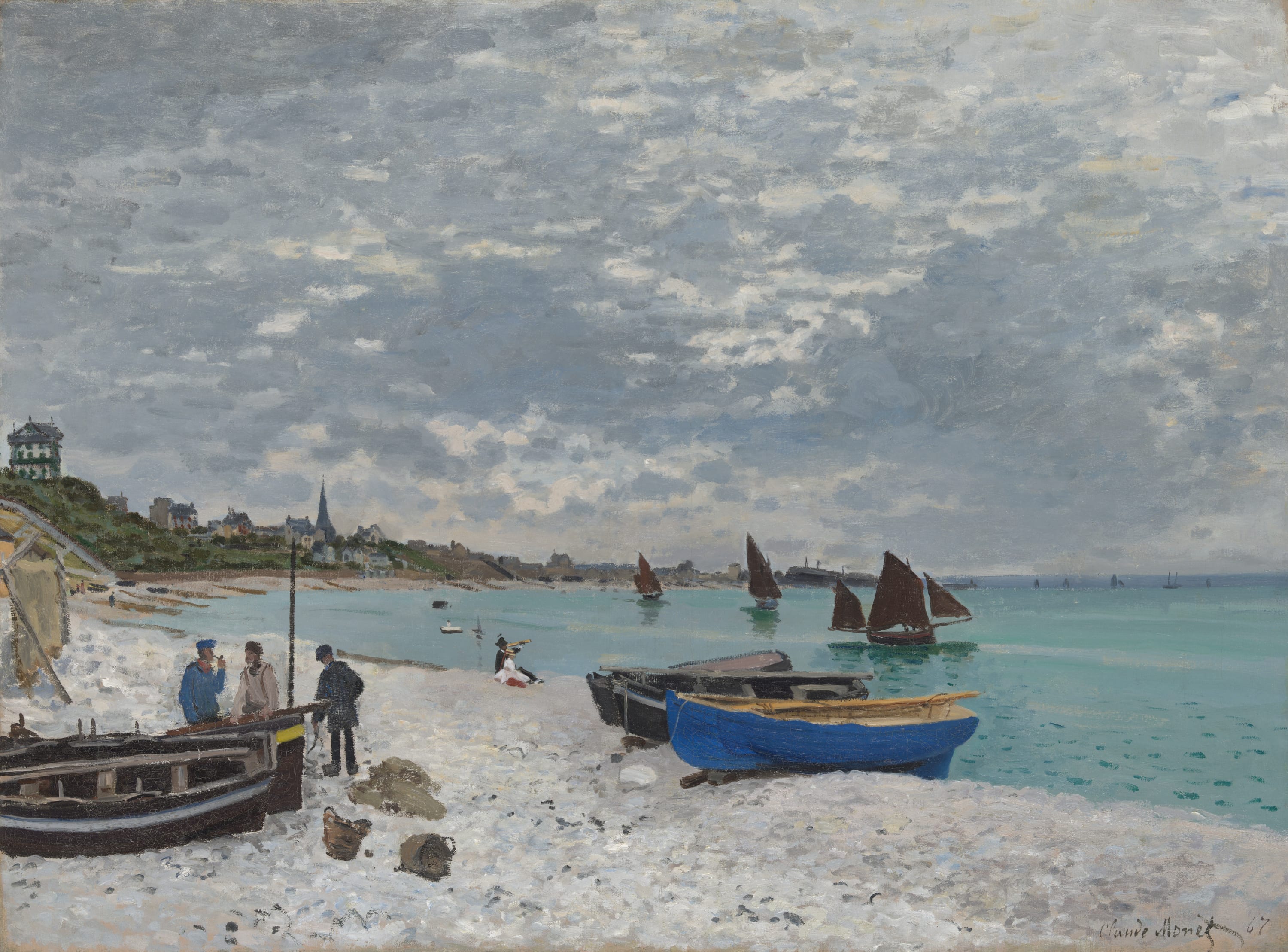 The Beach at Sainte-Adresse by Claude Monet, 1867 — fine art print