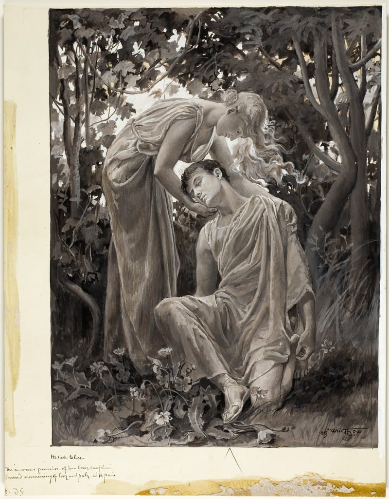 Swooned Murmuring of Love, and Pale with Pain by Will Hicock Low, 1885 — fine art print