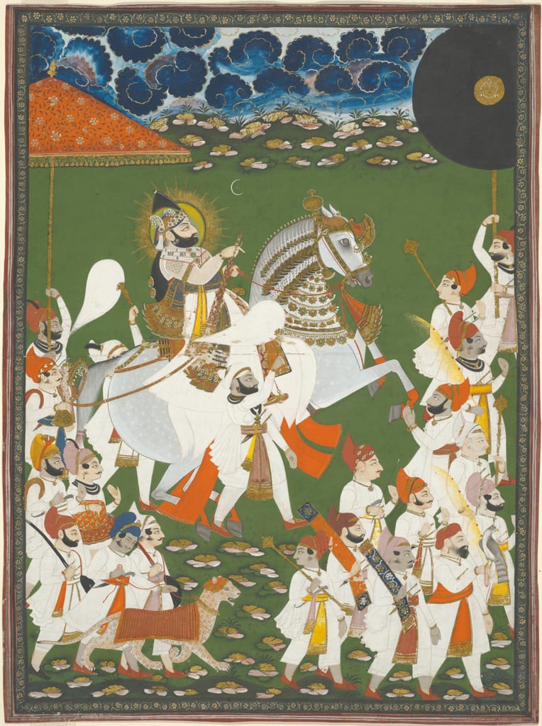 Maharana Bhim Singh in Procession by Ghasi, c. 1820 — fine art print
