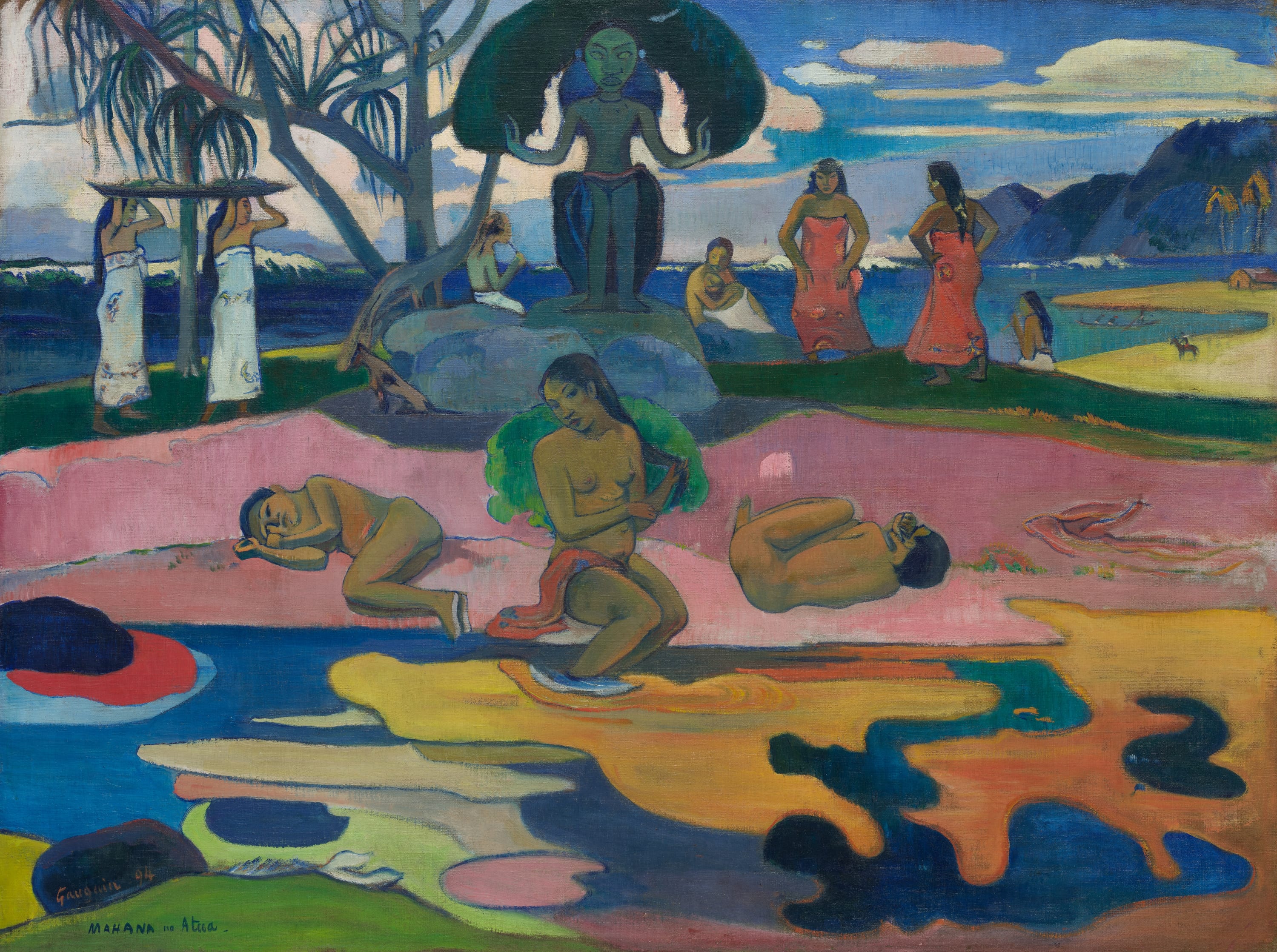 Mahana no atua (Day of the God) by Paul Gauguin, 1894 — fine art print