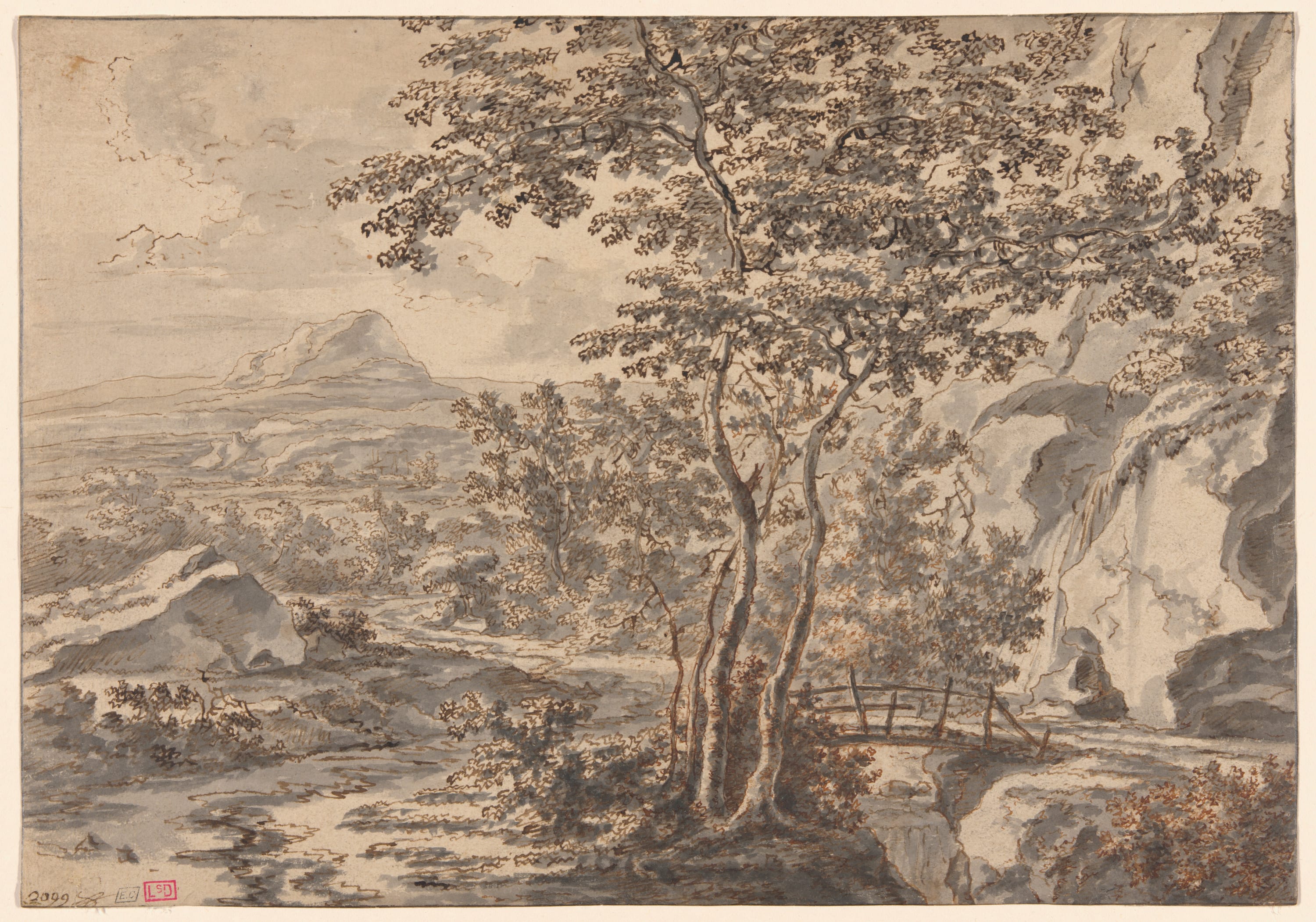Italian Landscape with a Bridge by Jan Both, 1642/52 — fine art print