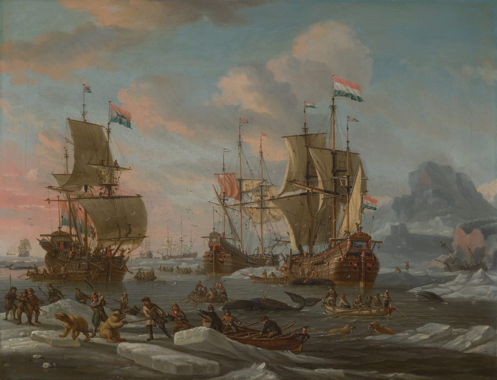 The Dutch Whaling Fleet by Abraham Storck, c. 1695 — fine art print