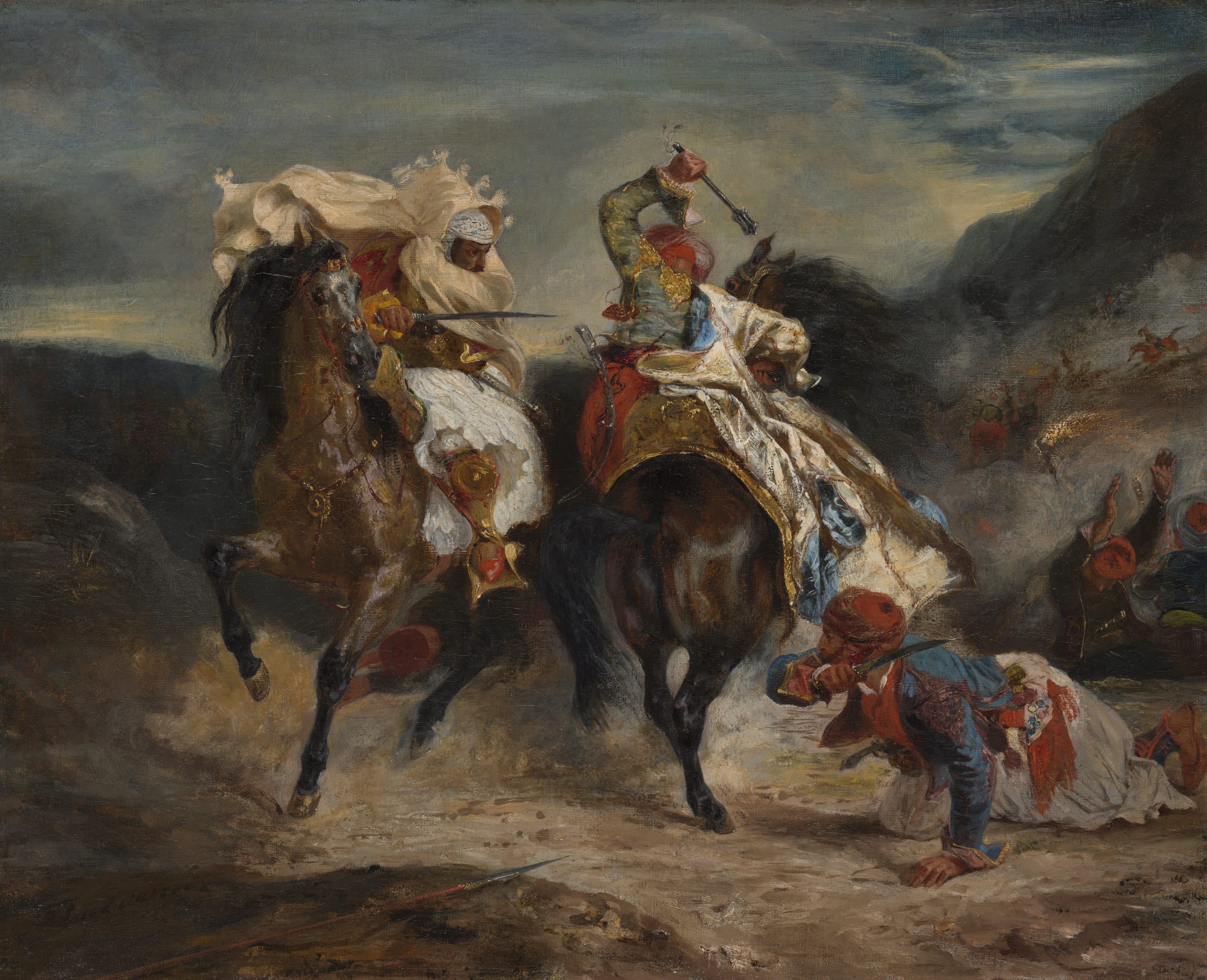 The Combat of the Giaour and Hassan by Eugène Delacroix, 1826 — fine art print