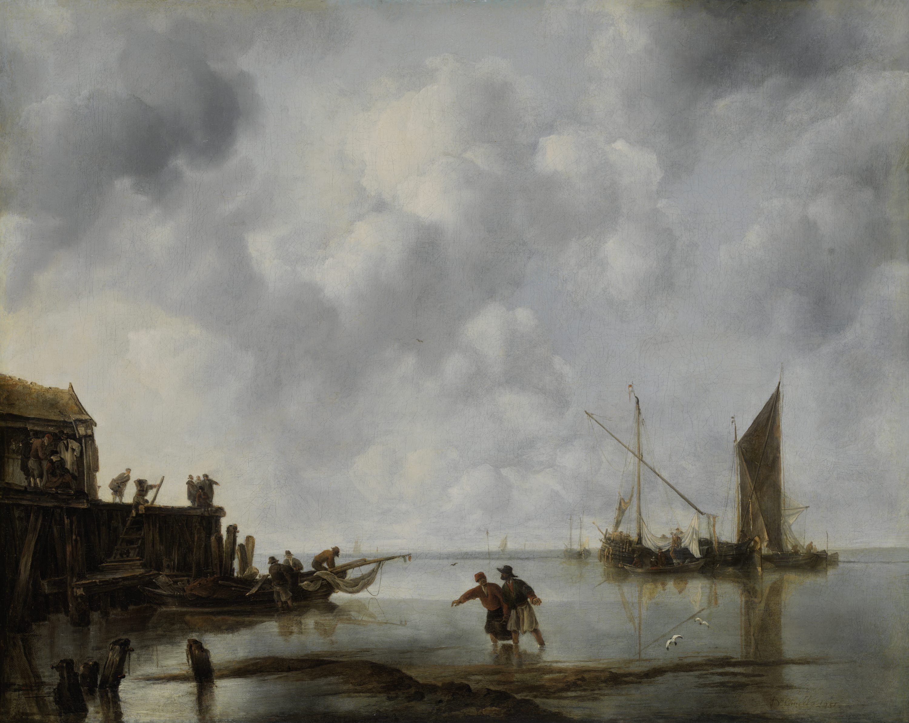 Fishing Boats in a Calm by Jan van de Cappelle, 1651 — fine art print
