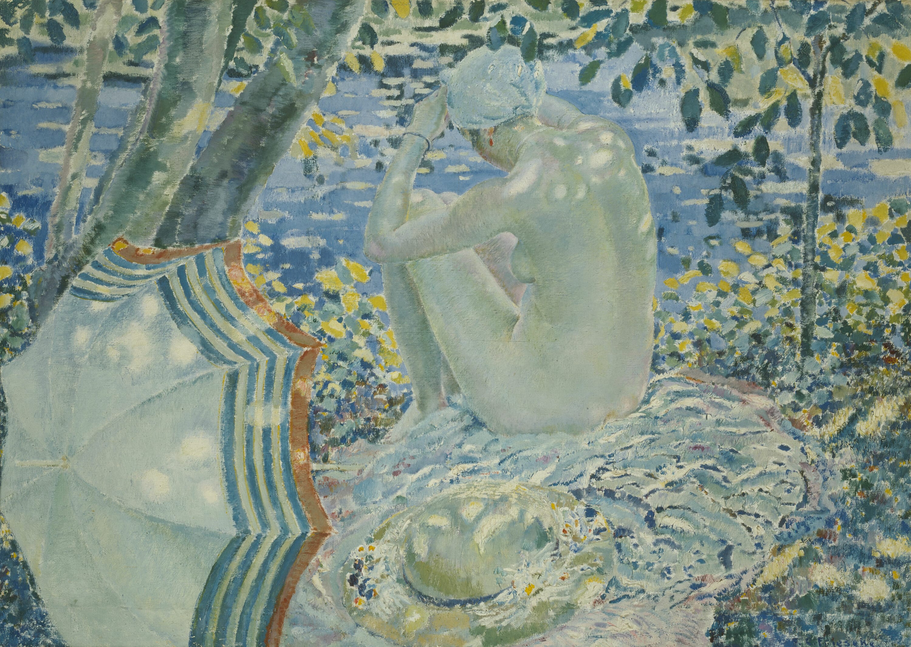 On the Bank by Frederick Carl Frieseke, c. 1915 — fine art print
