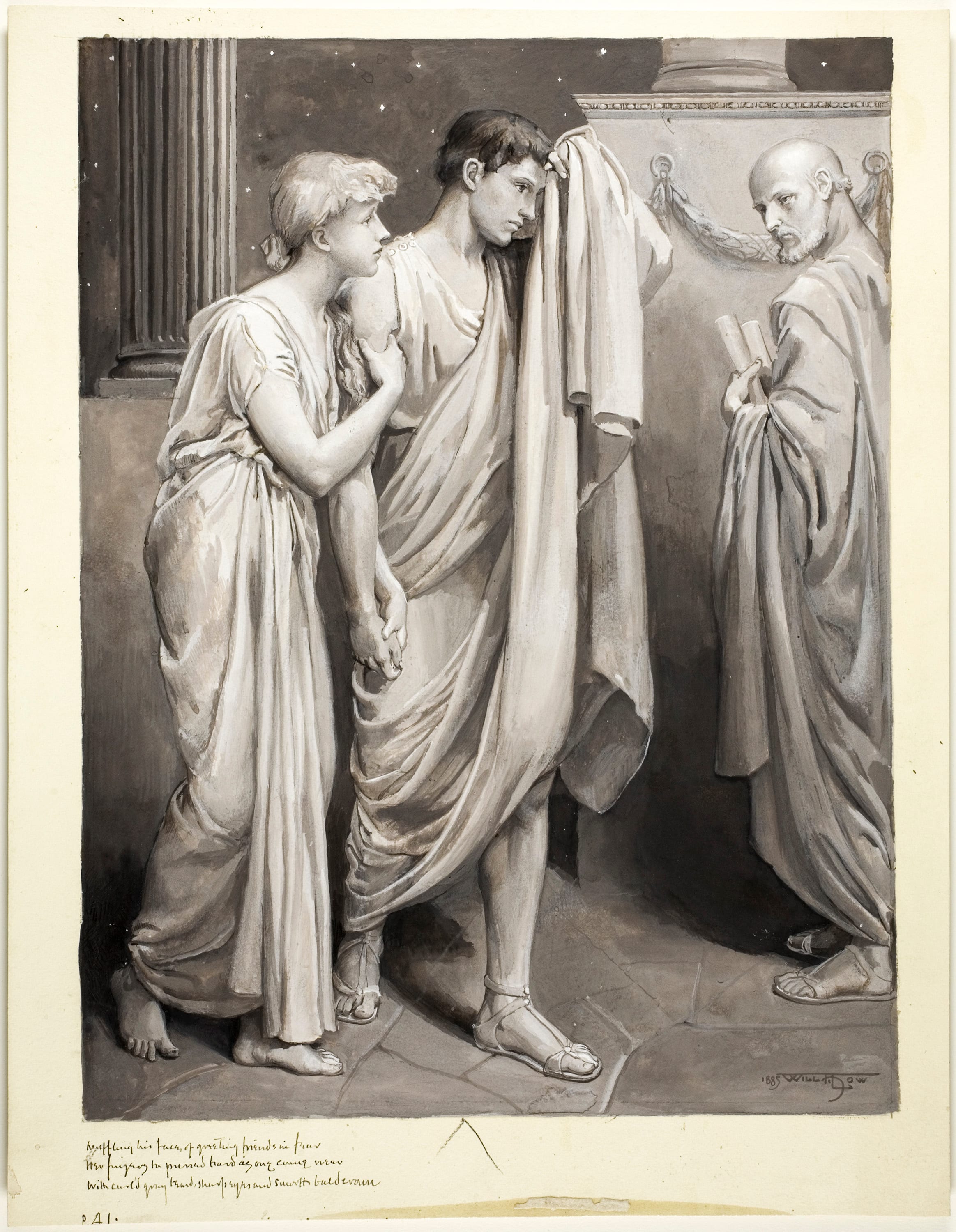 As One Came Near with Curl'd Gray Beard, Sharp Eyes, and Smooth Bald Crown by Will Hicock Low, 1885 — fine art print