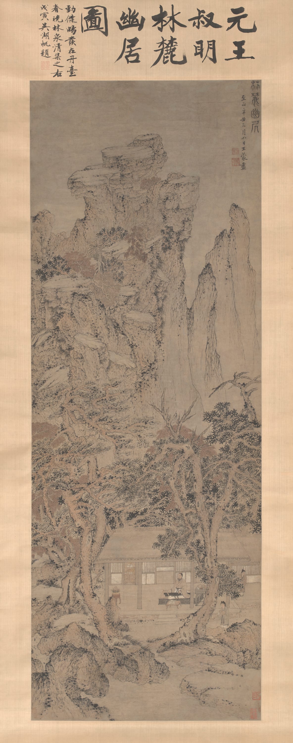 Quiet Life in a Wooded Glen 林麓幽居圖 by Wang Meng, Yuan dynasty (1279–1368), dated 1361 — fine art print