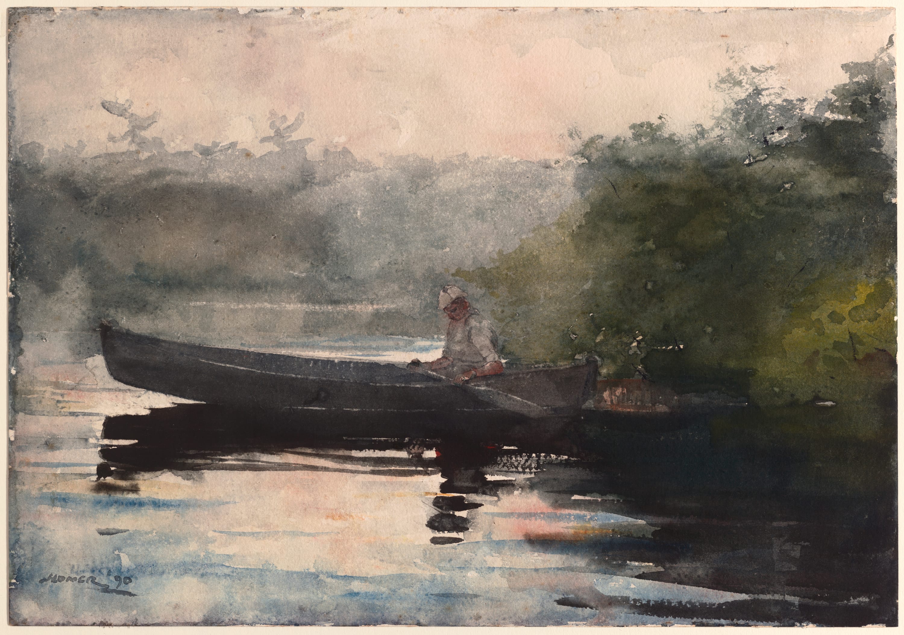 The End of the Day, Adirondacks by Winslow Homer, 1890 — fine art print