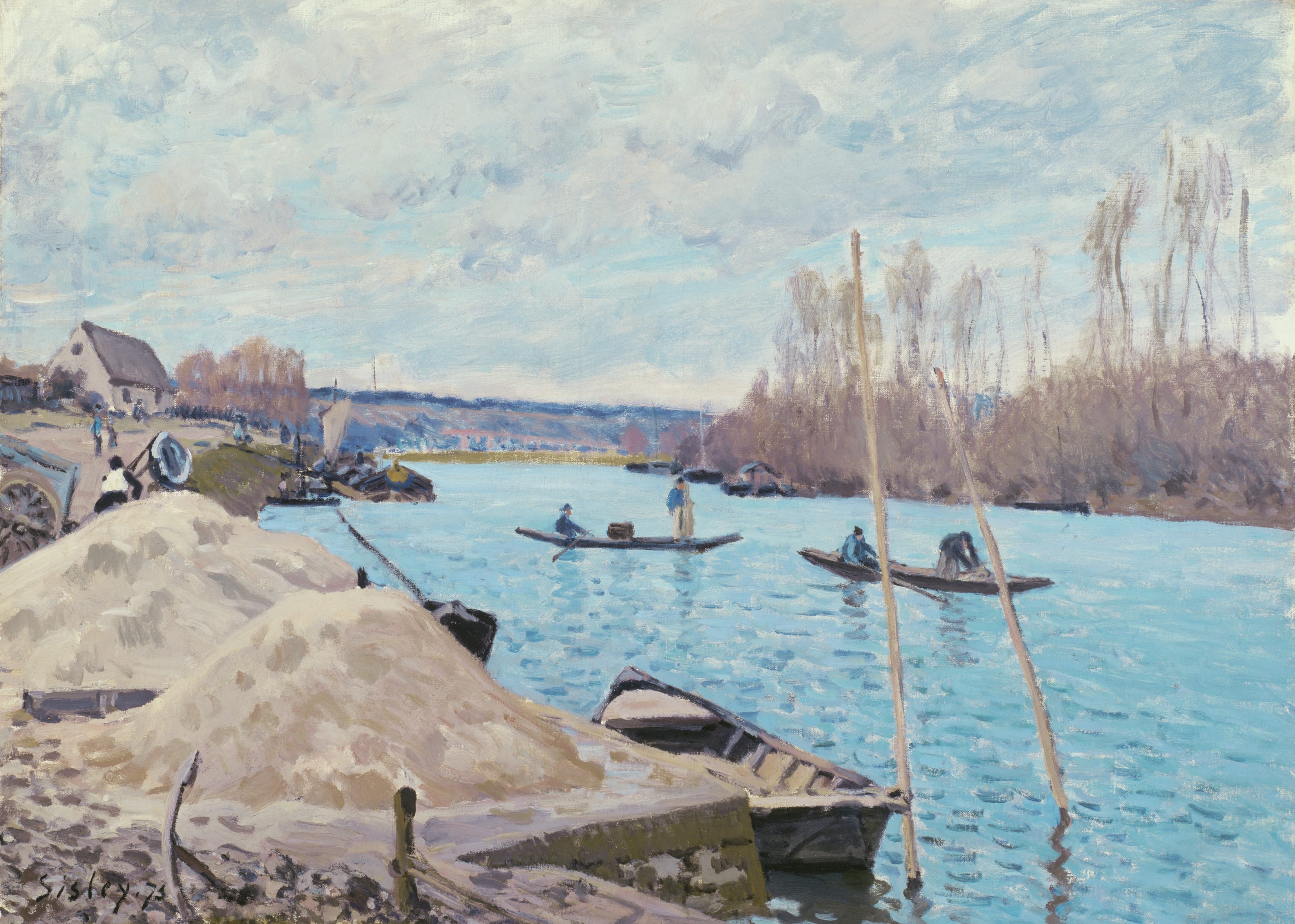 The Seine at Port-Marly, Piles of Sand by Alfred Sisley, 1875 — fine art print
