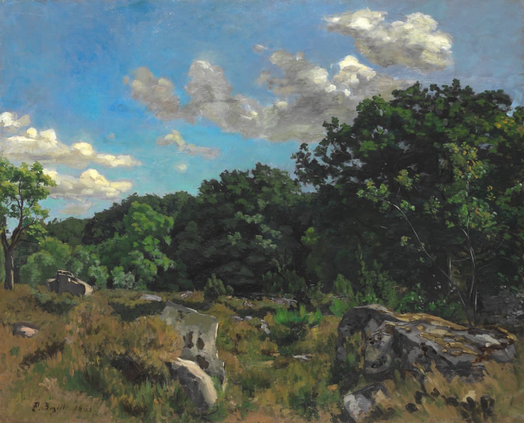 Landscape at Chailly by Frédéric Bazille, 1865 — fine art print