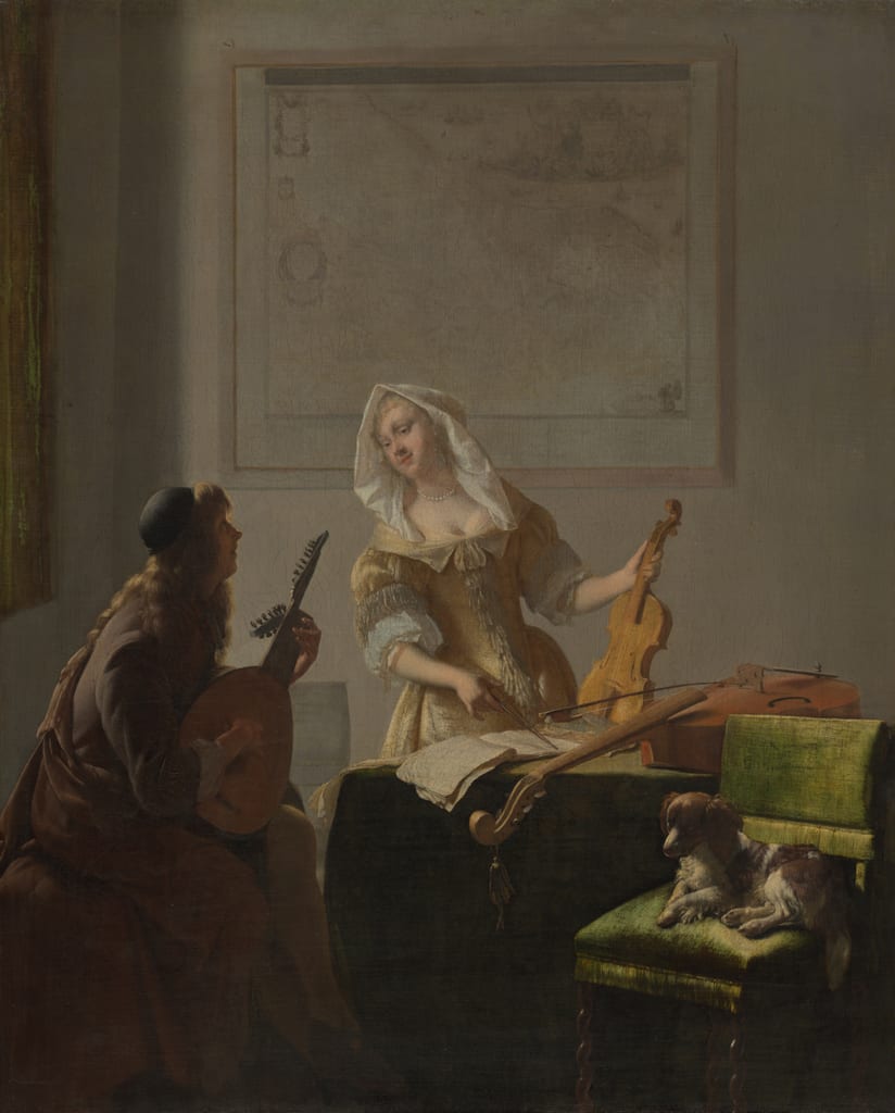 The Music Lesson by Jacob Ochtervelt, 1671 — fine art print