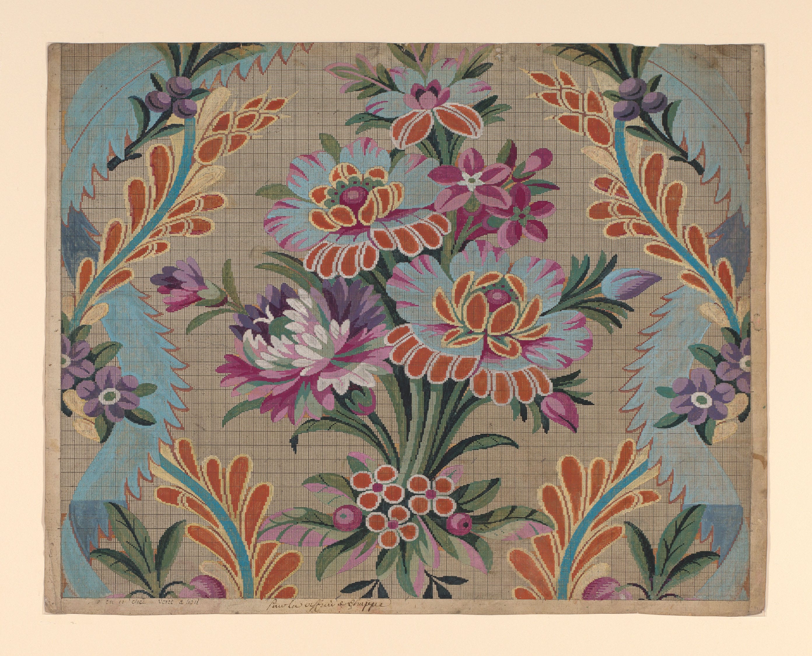 Mise-en-carte (Point-paper) by Veret, 1760/90 — fine art print