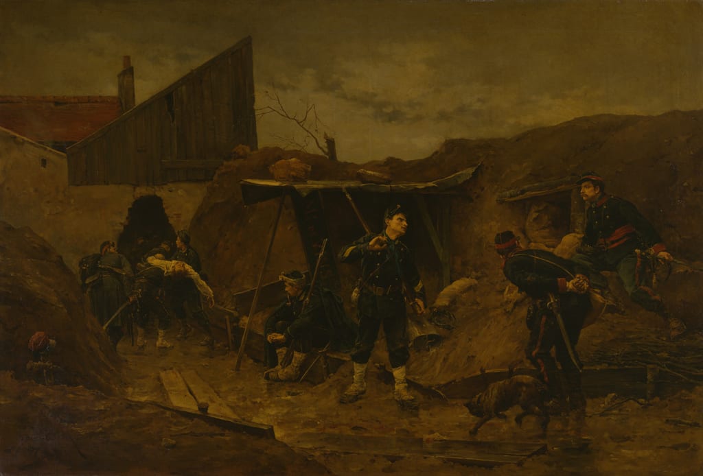 Dans la Tranchée by Etienne Prosper Berne-Bellecour, c. 1875 — fine art print