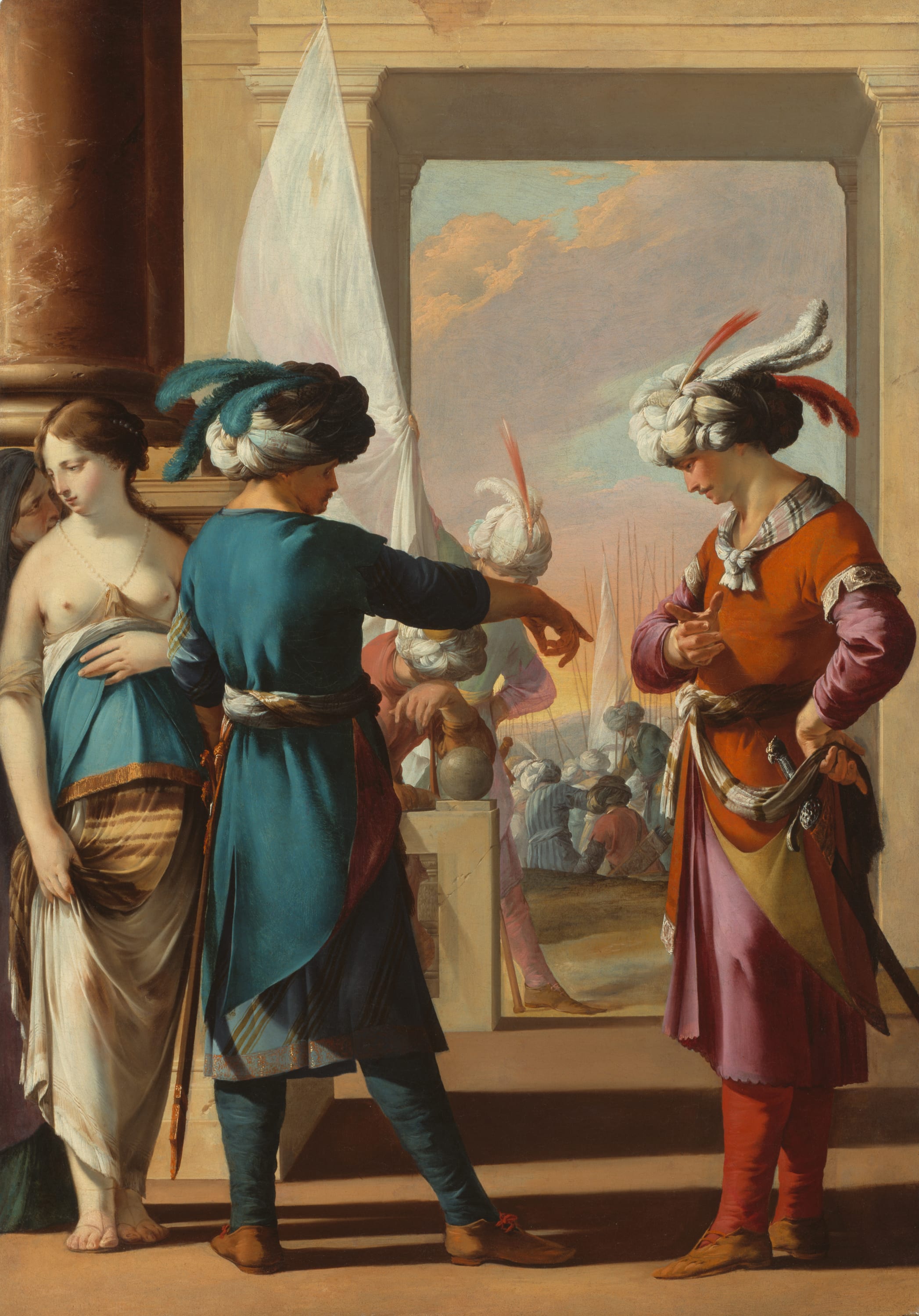 Panthea, Cyrus, and Araspas by Laurent de La Hyre, 1631-34 — fine art print