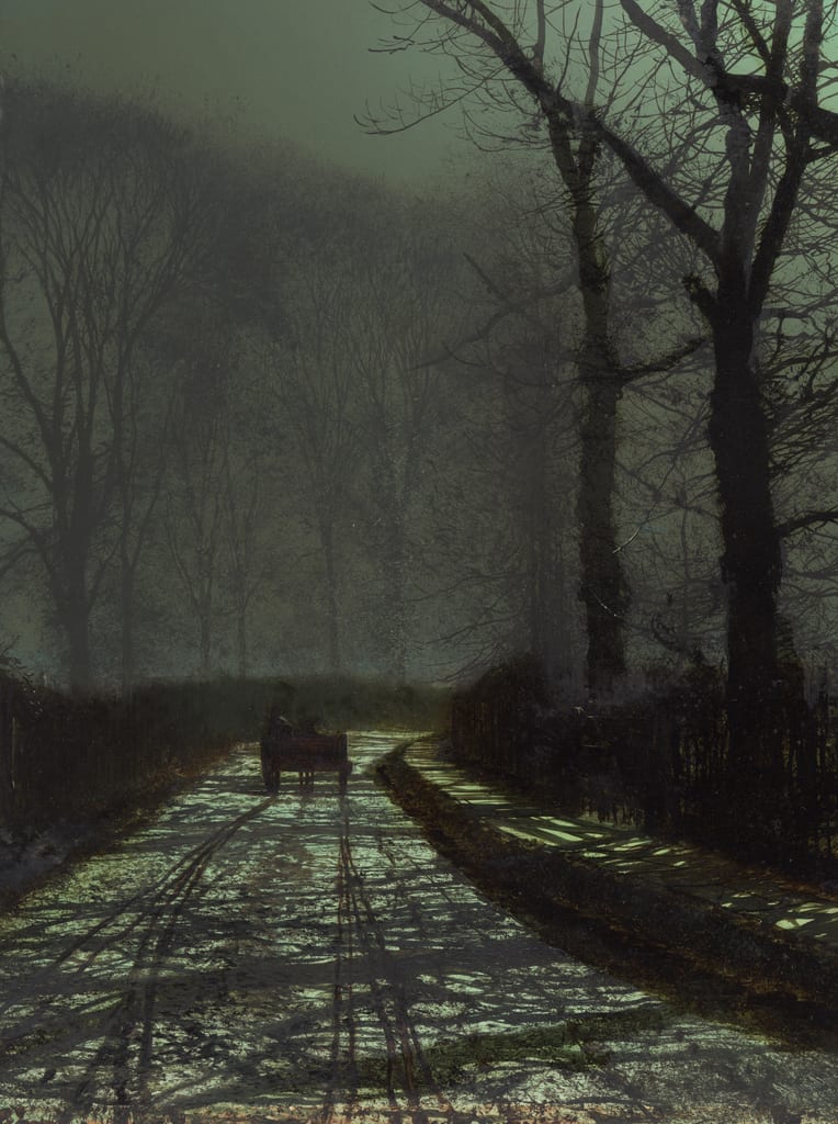 Lane Scene at Night by John Atkinson Grimshaw, 1872 — fine art print