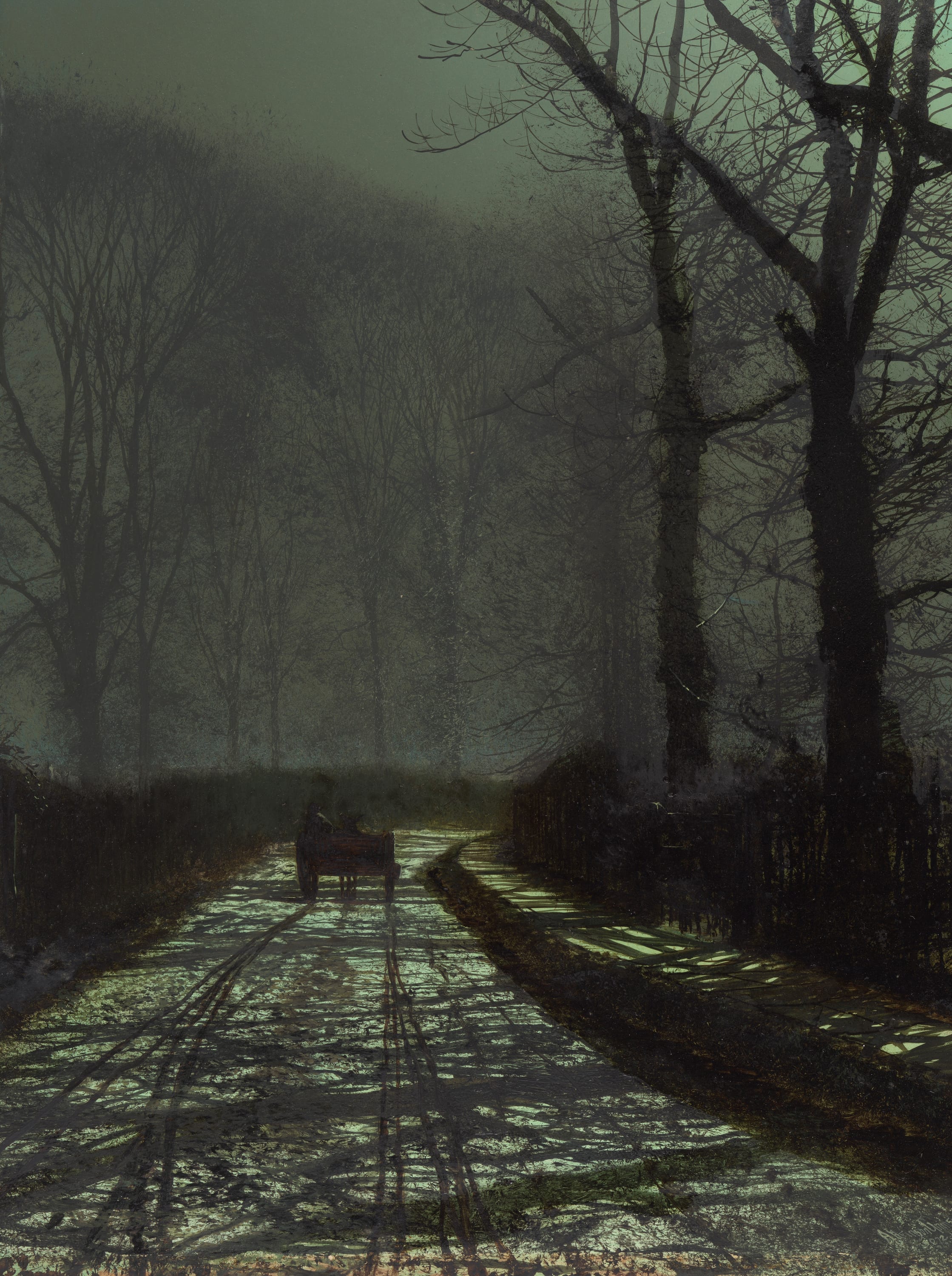 Lane Scene at Night by John Atkinson Grimshaw, 1872 — fine art print