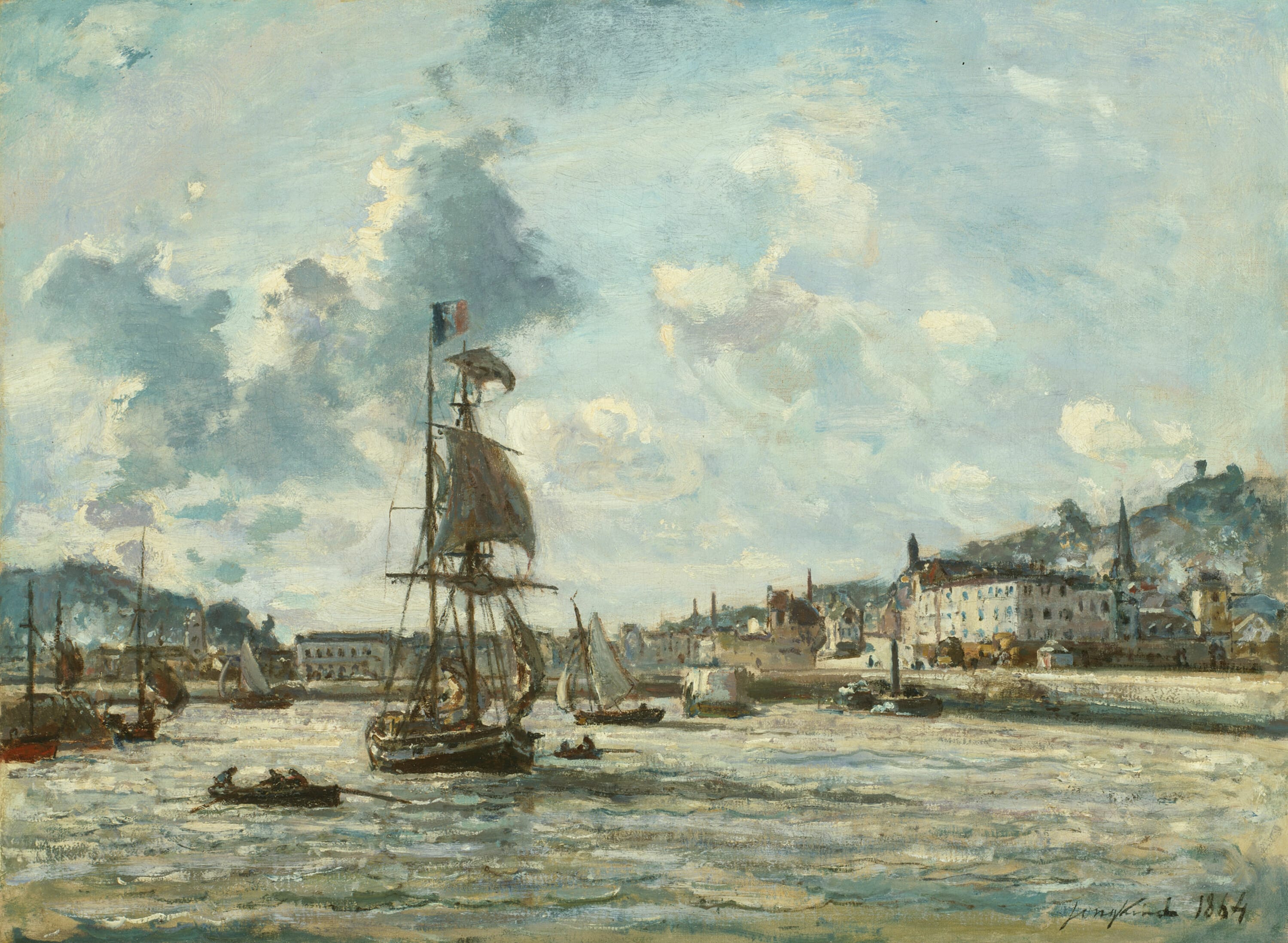 Entrance to the Port of Honfleur by Johan Barthold Jongkind, 1863–64 — fine art print