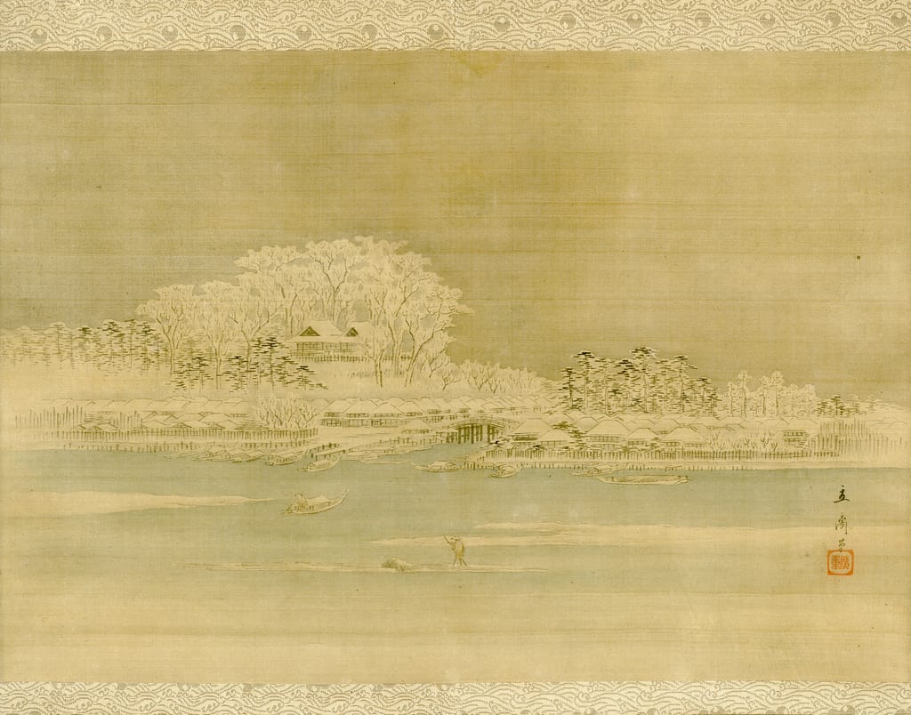 Matsuchiyama on the Sumida River by Utagawa Hiroshige, Edo period, 1856 — fine art print