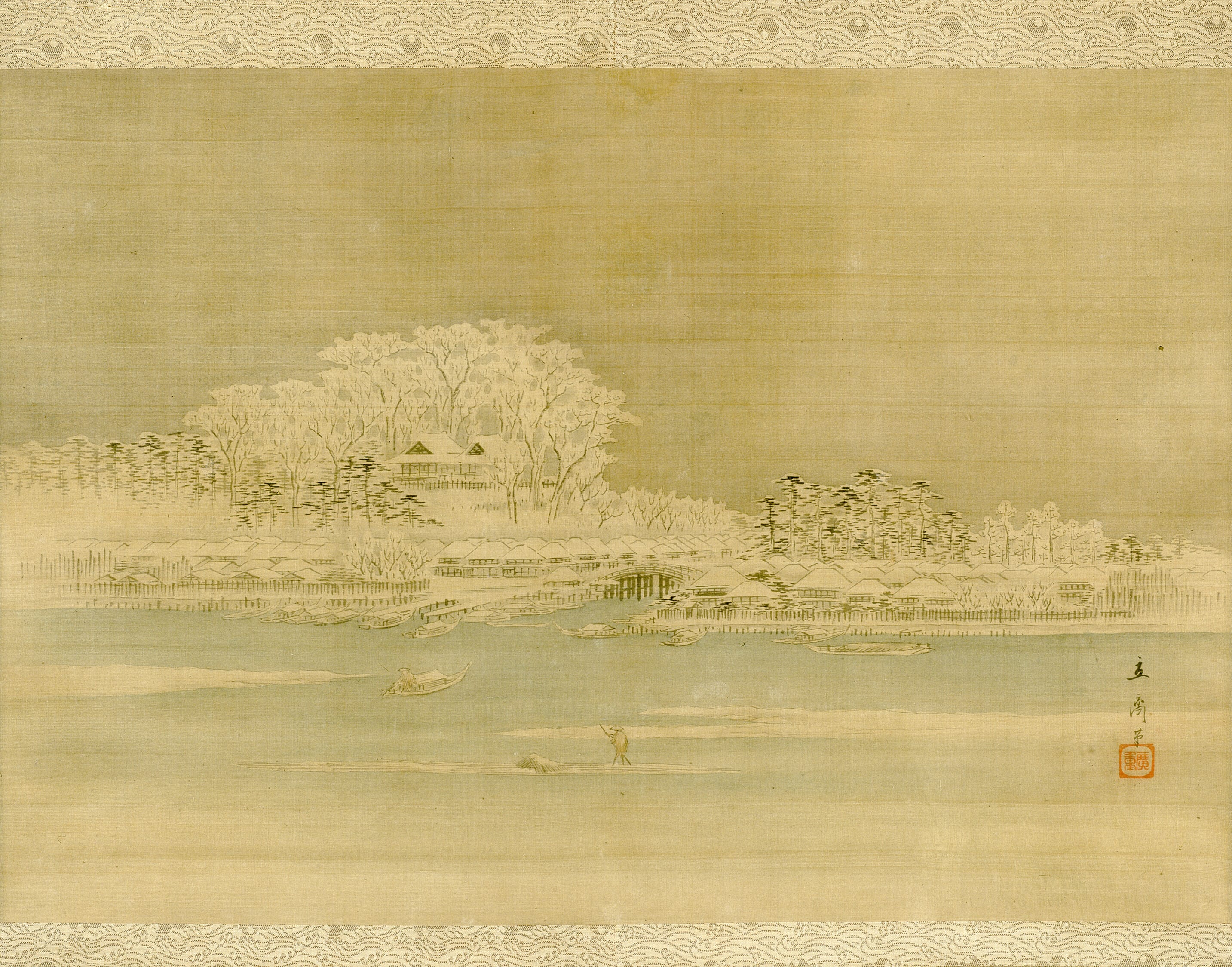 Matsuchiyama on the Sumida River by Utagawa Hiroshige, Edo period, 1856 — fine art print