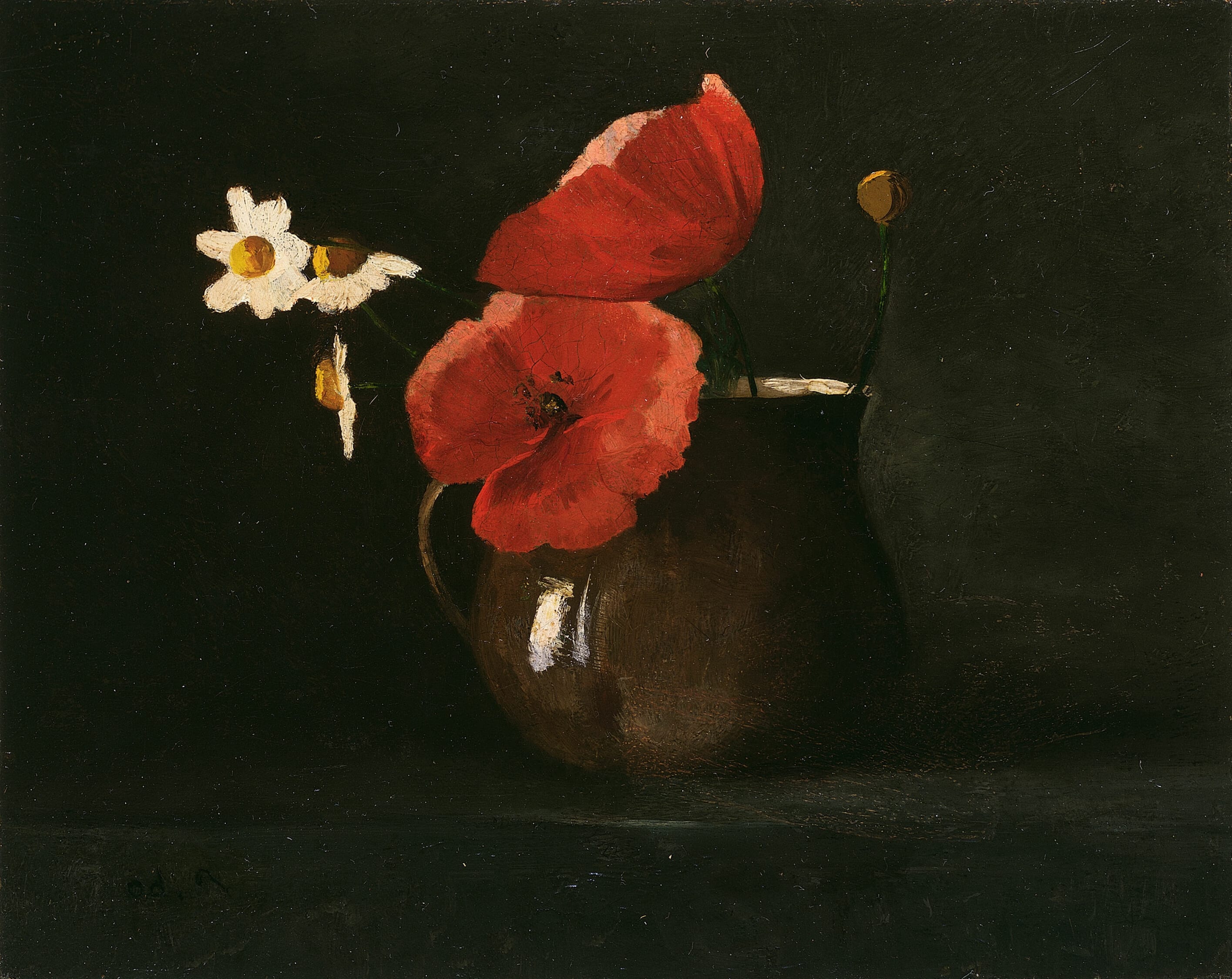 Flowers: Poppies and Daisies by Odilon Redon, c. 1867 — fine art print