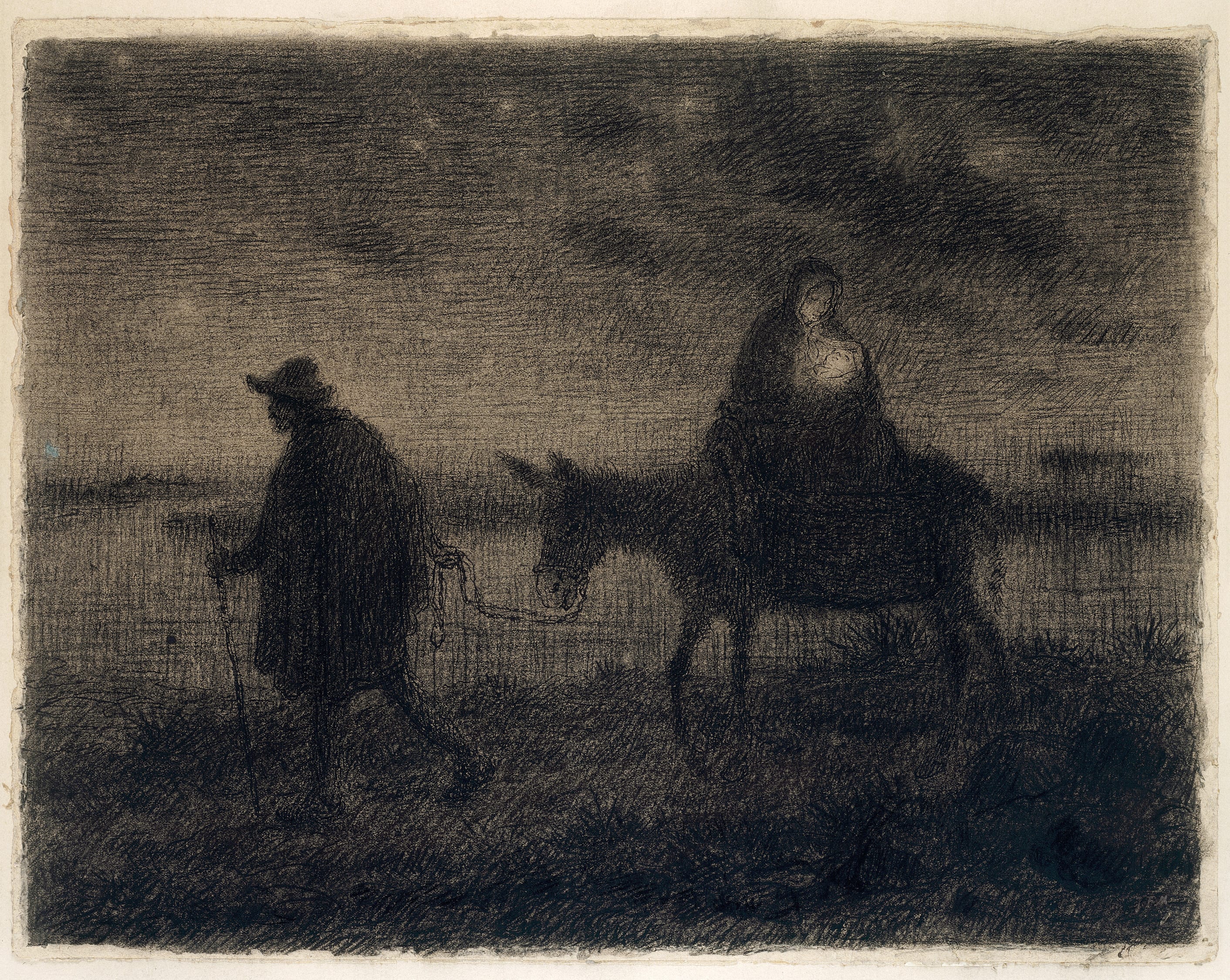 The Flight Into Egypt by Jean François Millet, c. 1864 — fine art print