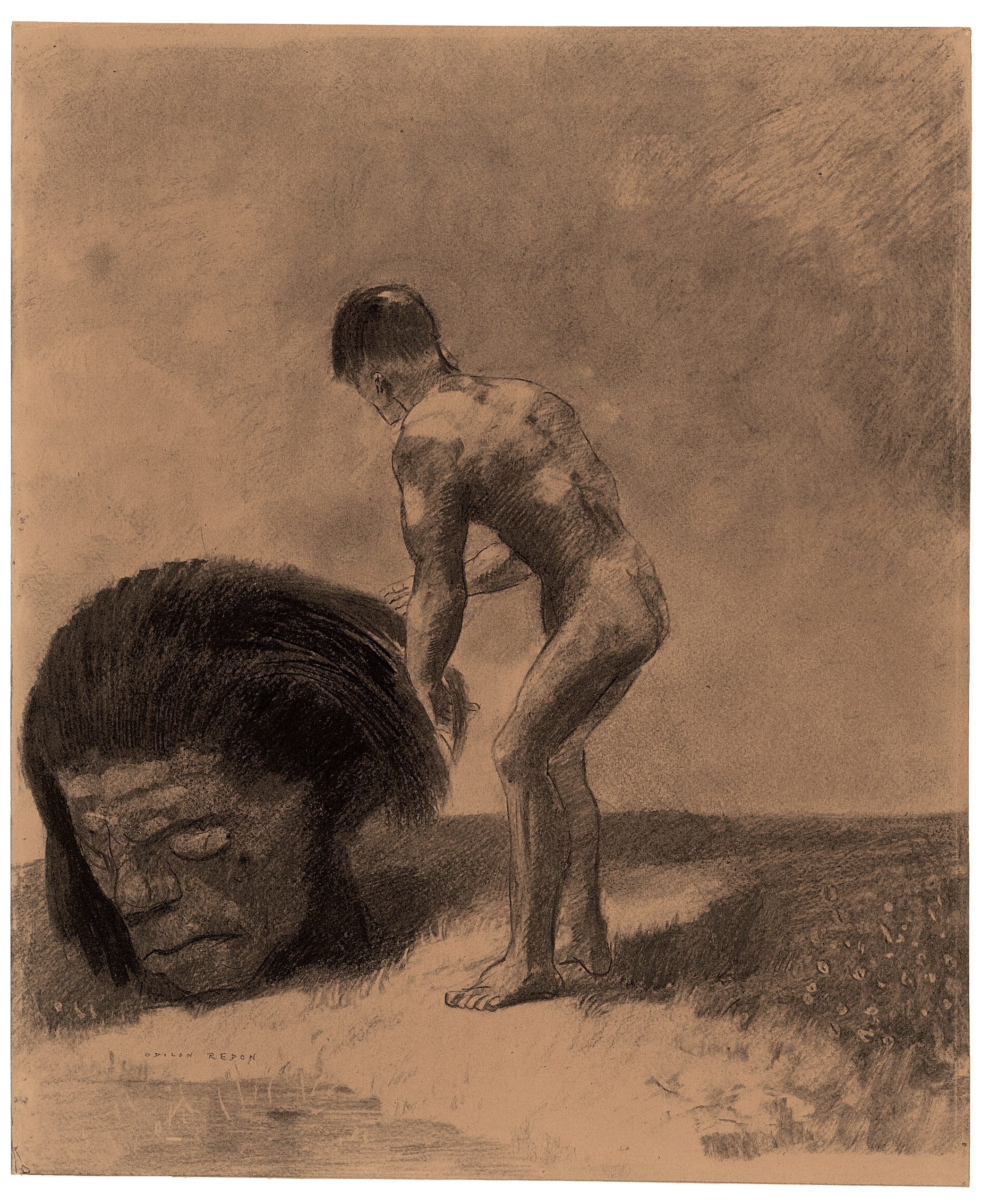 Primitive Being by Odilon Redon, c. 1876 — fine art print