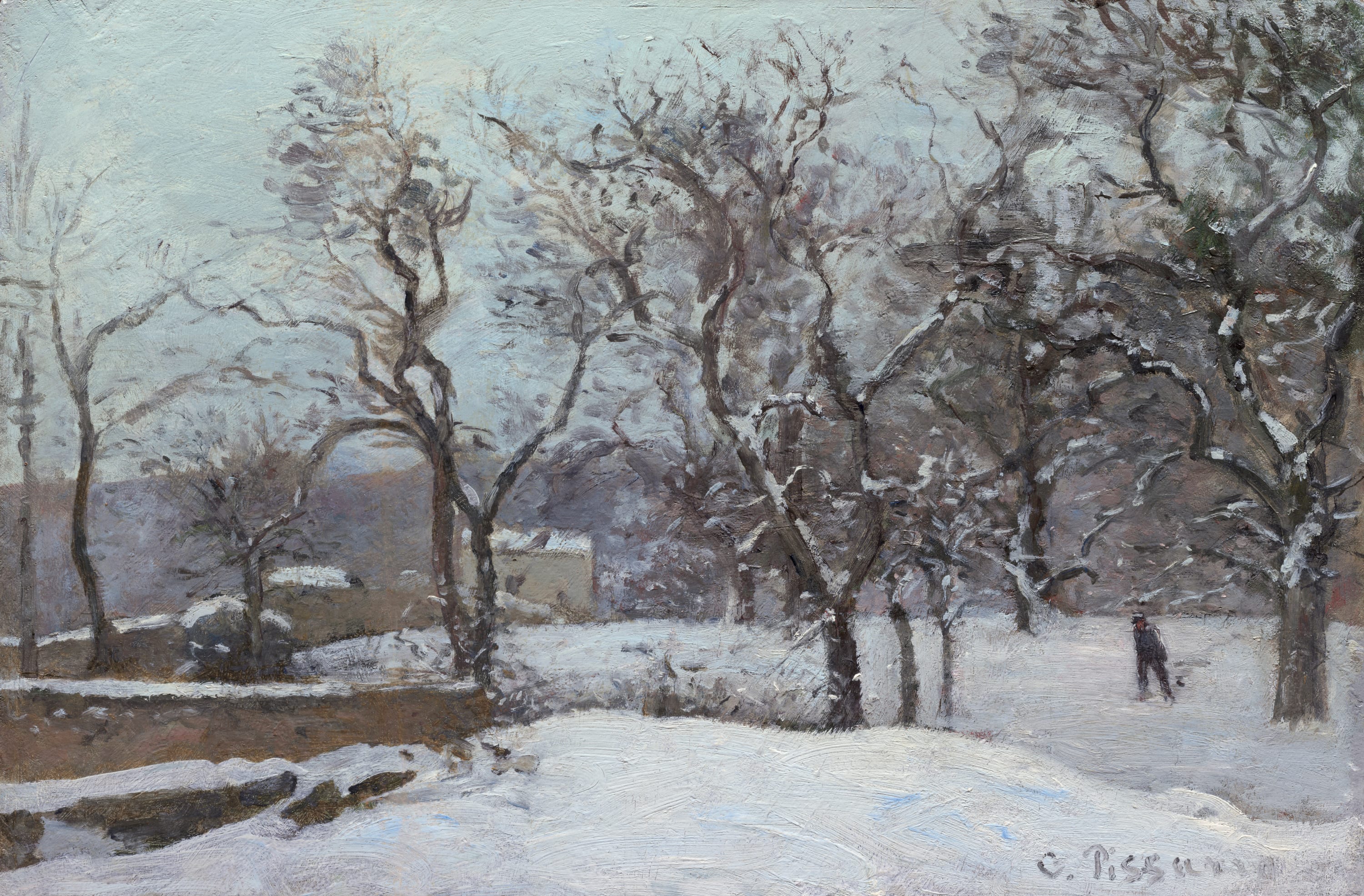 Snow at Louveciennes by Camille Pissarro, c. 1870 — fine art print