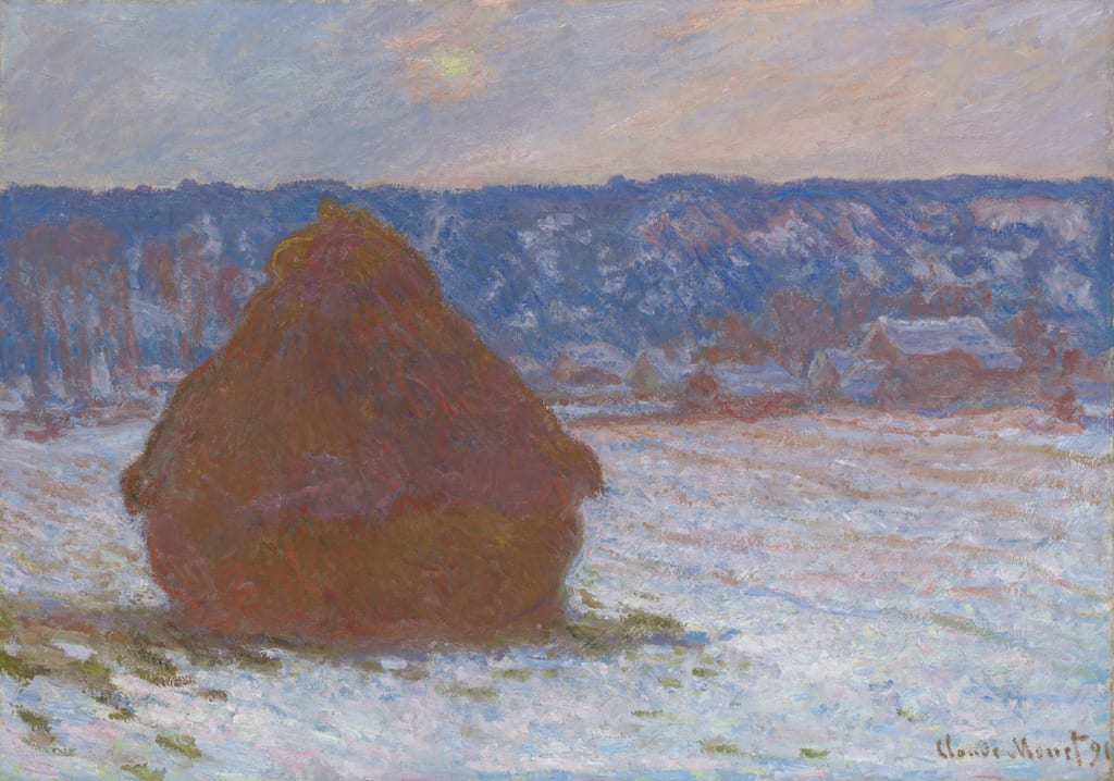 Stack of Wheat (Snow Effect, Overcast Day) by Claude Monet, 1890–91 — fine art print
