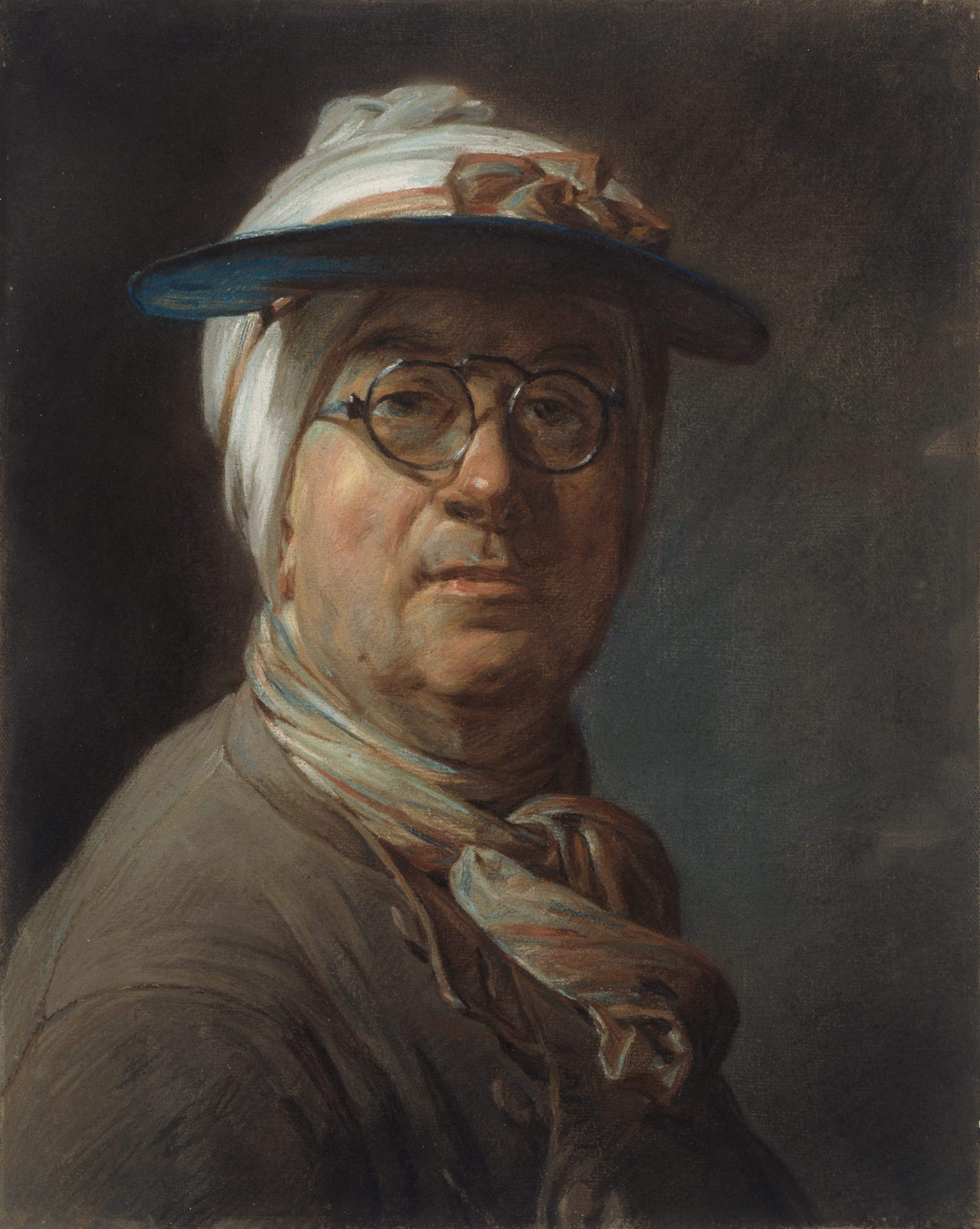 Self-Portrait with a Visor by Jean Siméon Chardin, c. 1776 — fine art print