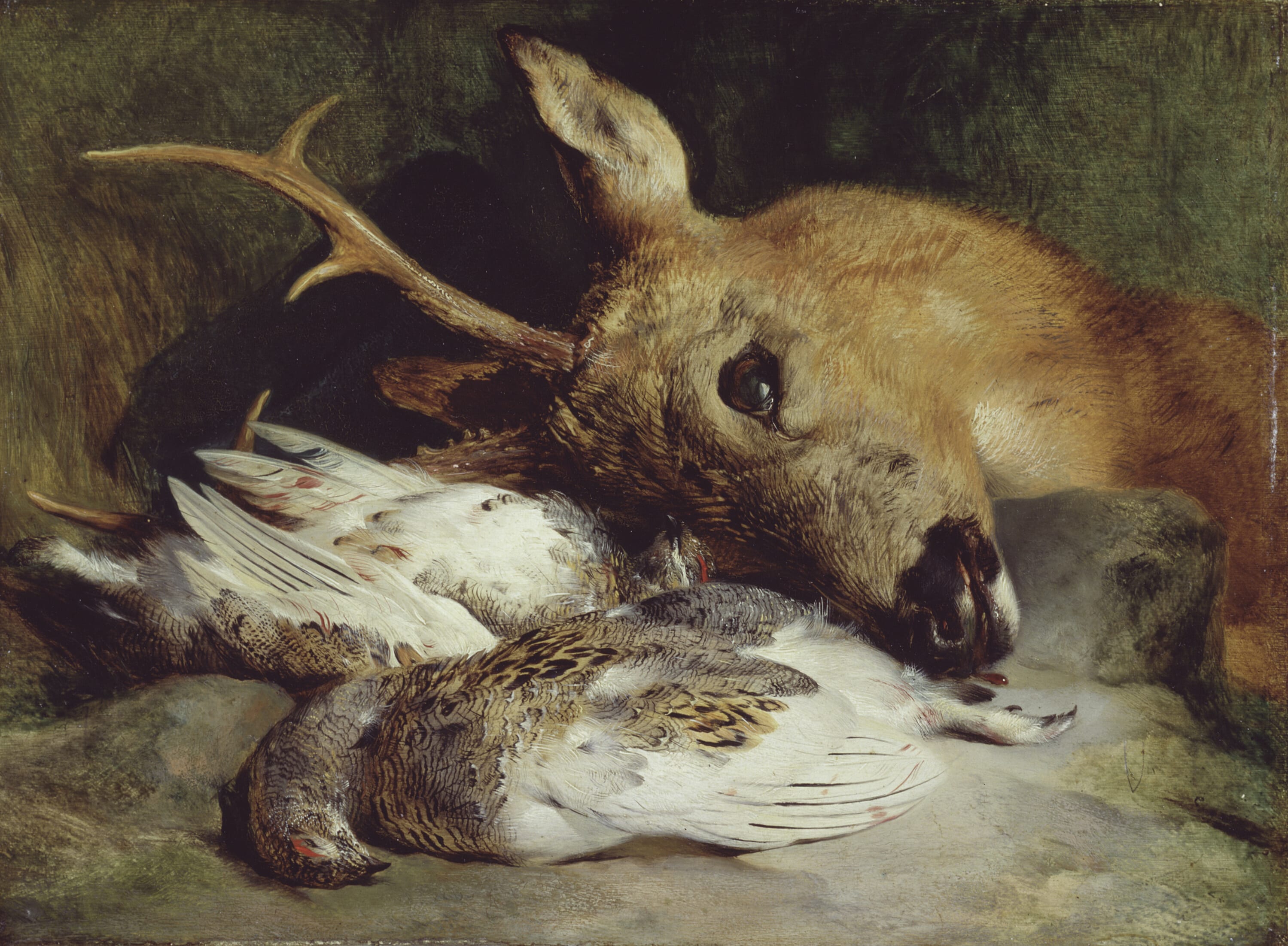 Head of a Roebuck and Two Ptarmigan by Edwin Henry Landseer, c. 1830 — fine art print