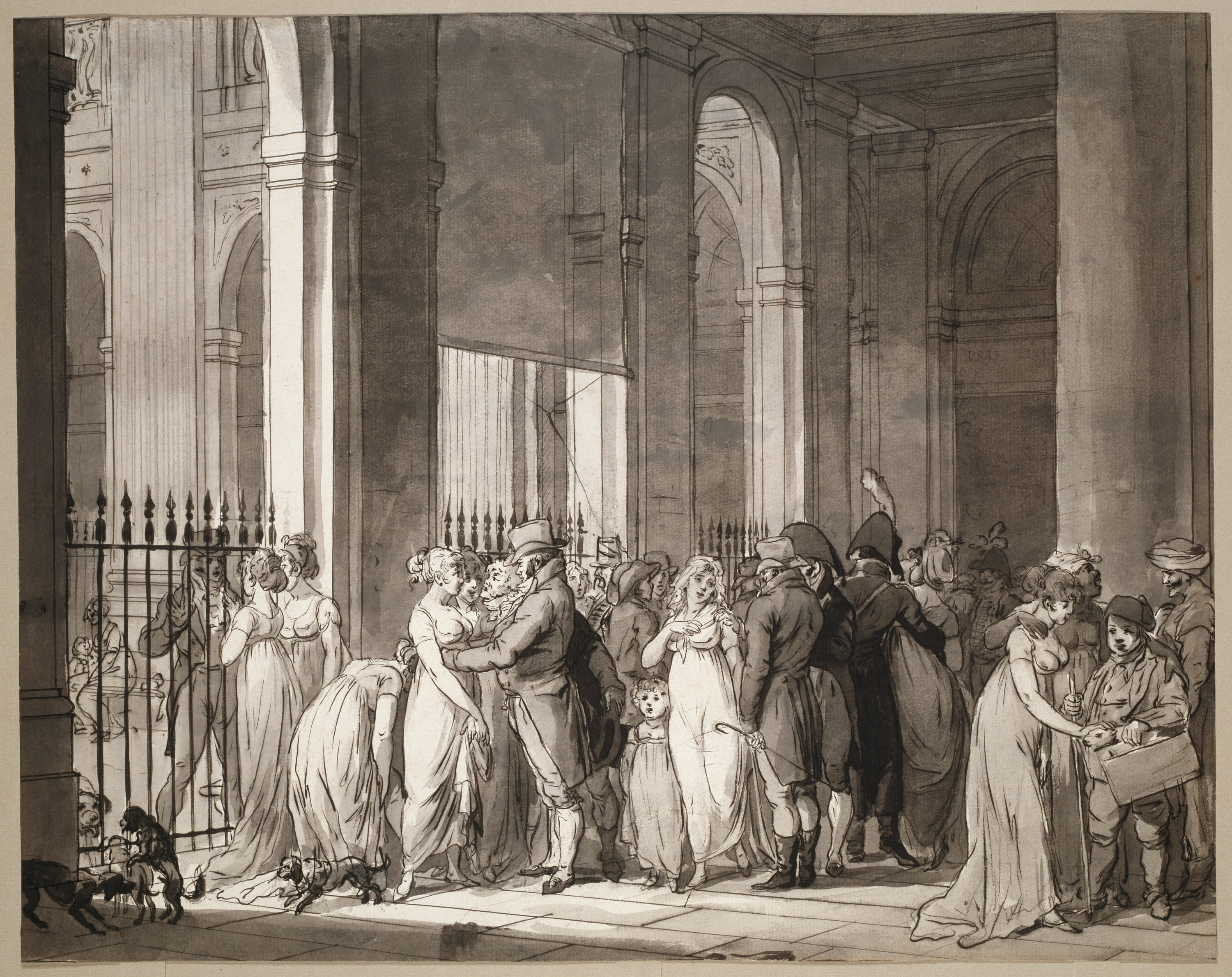 The Arcades at the Palais-Royal by Louis-Léopold Boilly, c. 1804 — fine art print