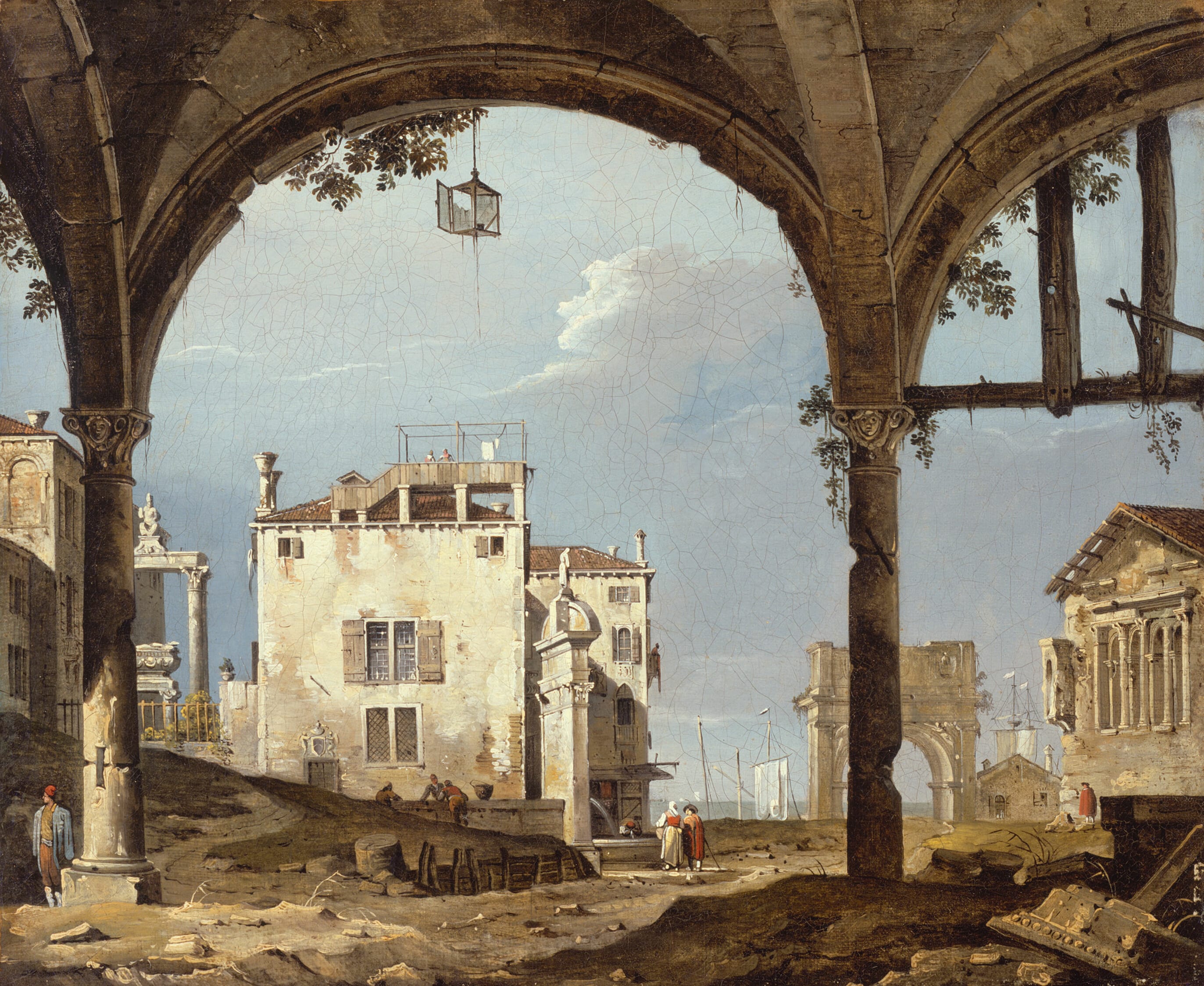 Portico with a Lantern by Follower of Canaletto, c. 1745 — fine art print