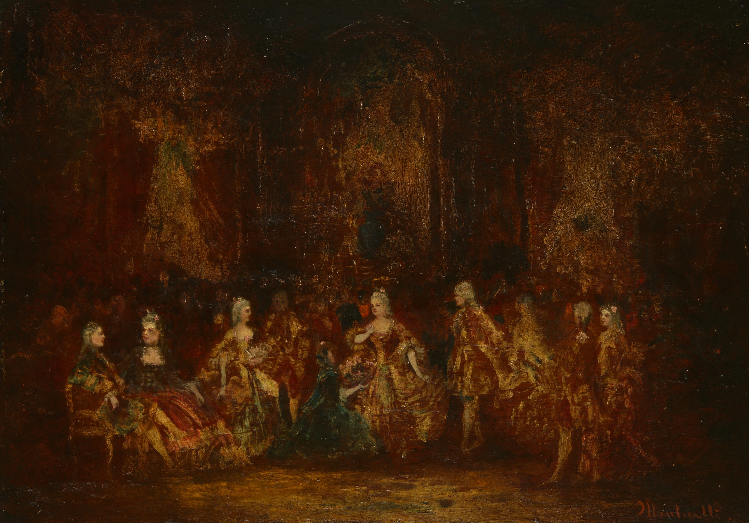 Persons in Louis XV Costumes by Adolphe Joseph Thomas Monticelli, c. 1880 — fine art print