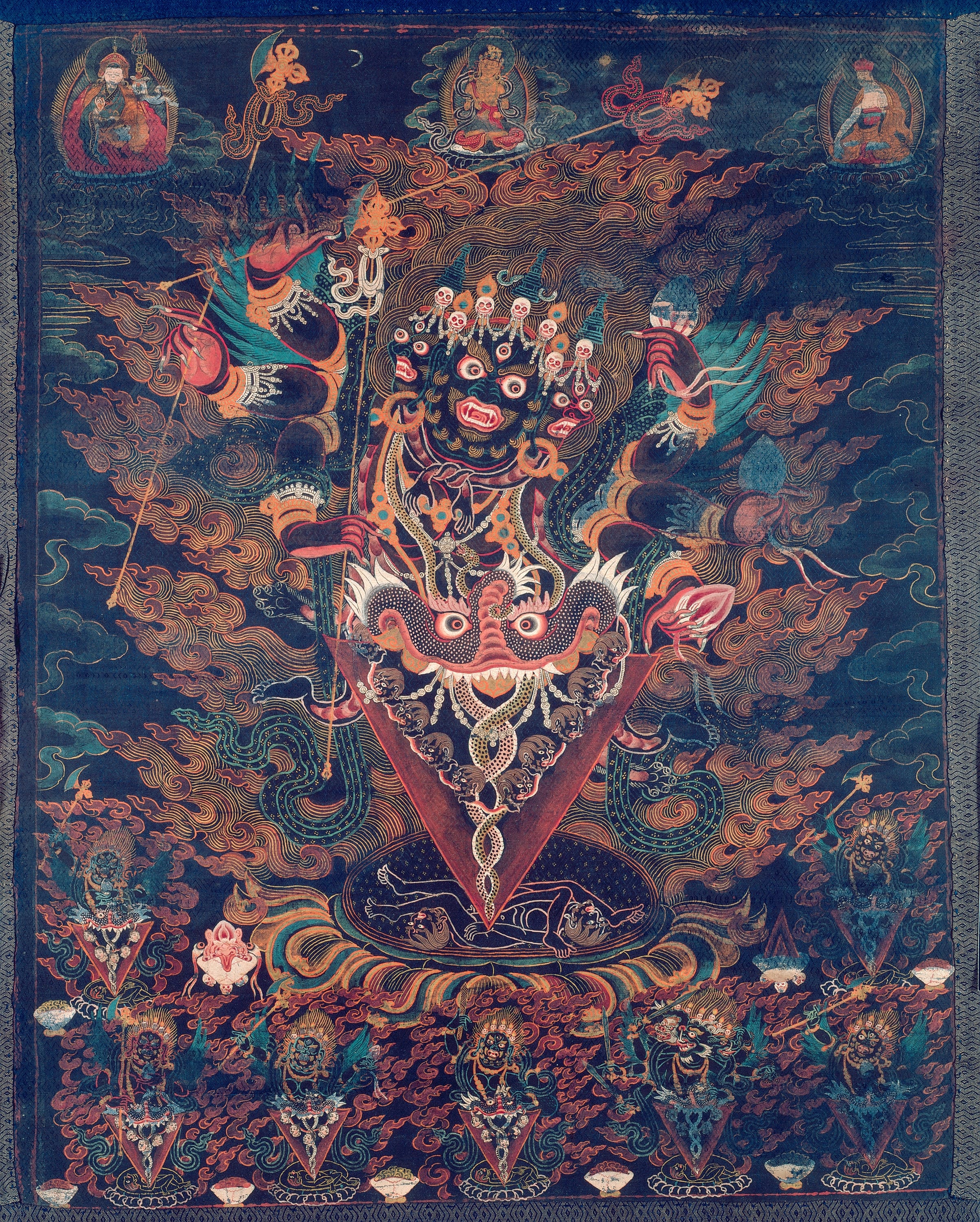 Painted Banner (Thangka) with Guru Dragpur, a Wrathful Form of Padmasambhava by Tibet, 18th/19th century — fine art print