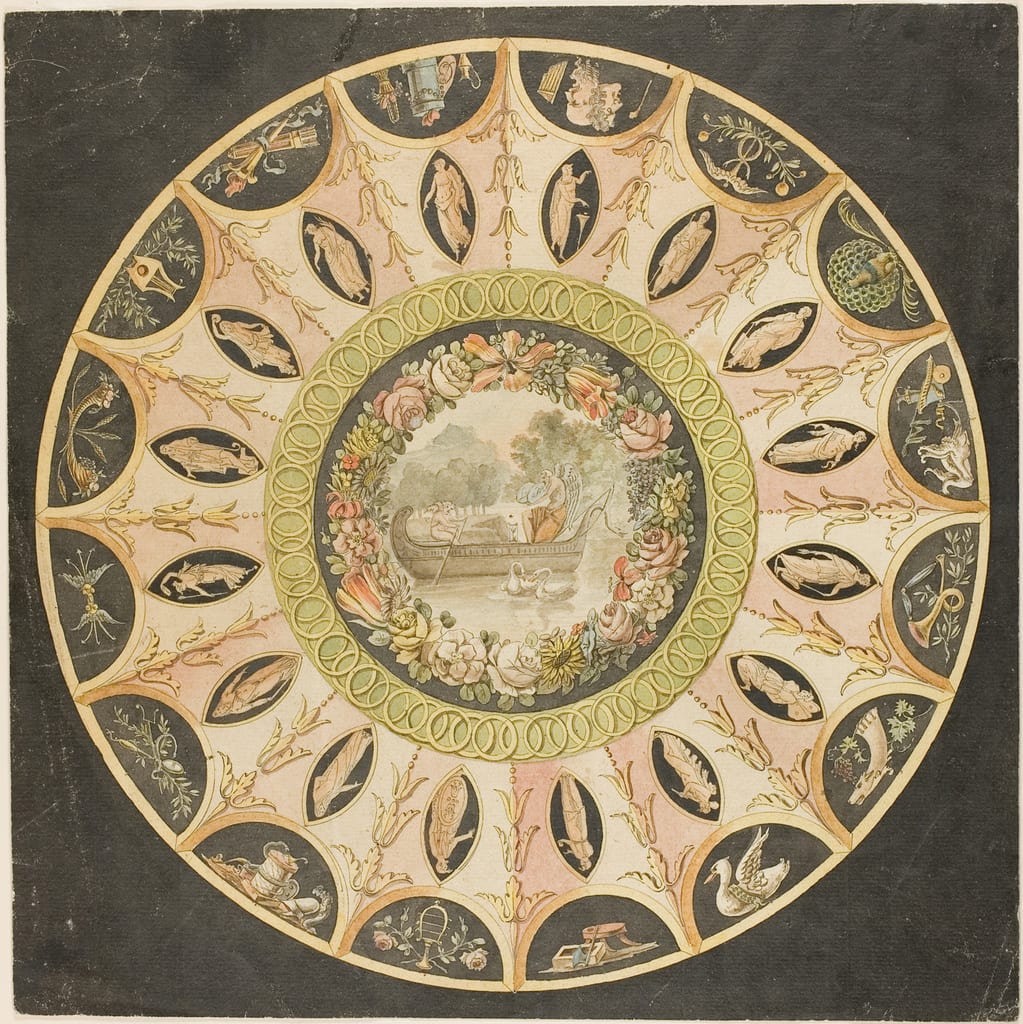 Design for a Circular Ceiling Decoration by Unknown Florentine, n.d. — fine art print