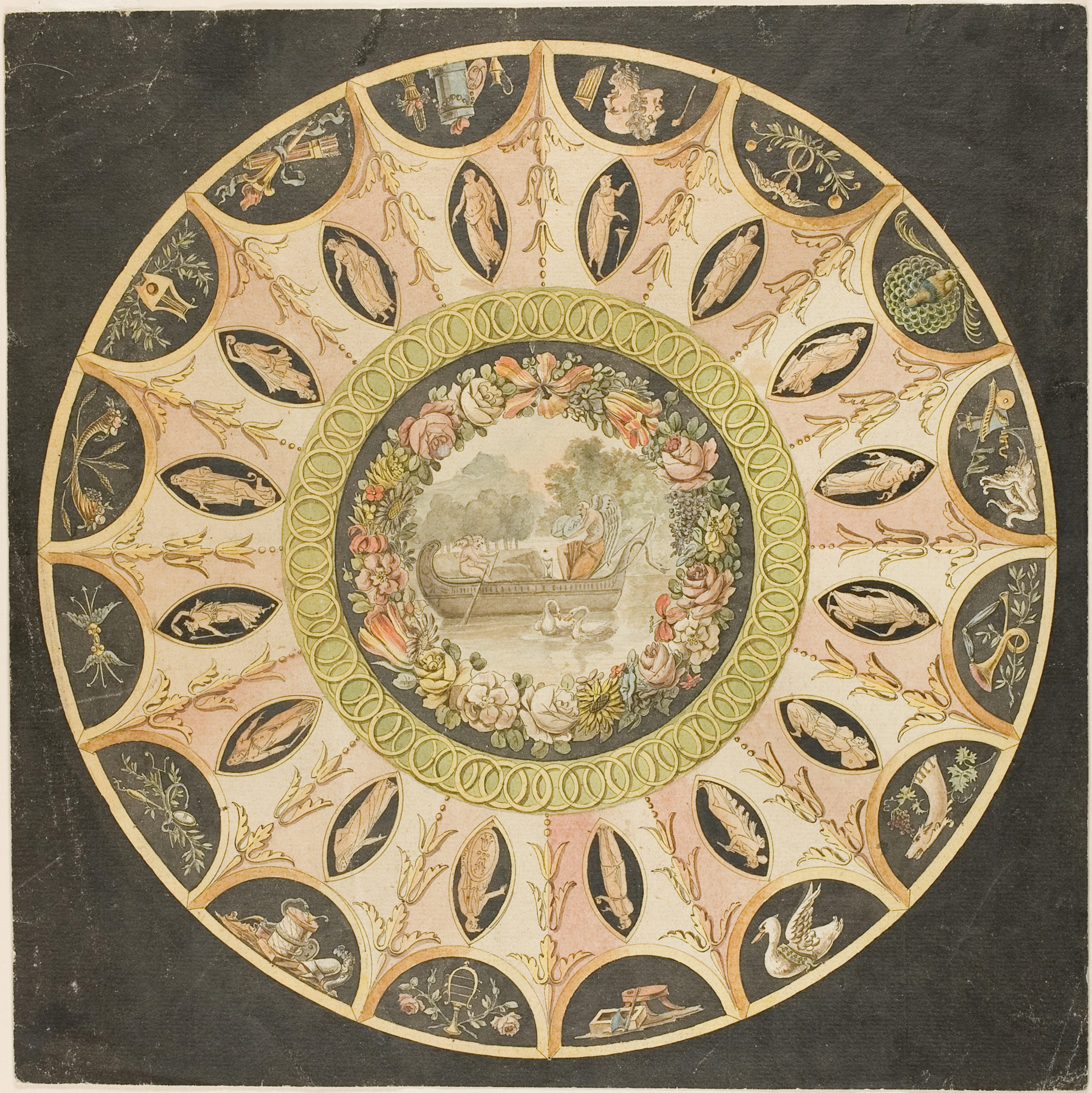 Design for a Circular Ceiling Decoration by Unknown Florentine, n.d. — fine art print