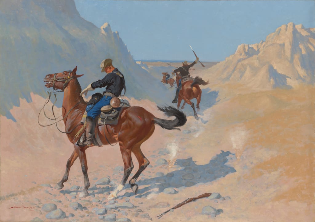 The Advance-Guard, or The Military Sacrifice (The Ambush) by Frederic Remington, 1890 — fine art print