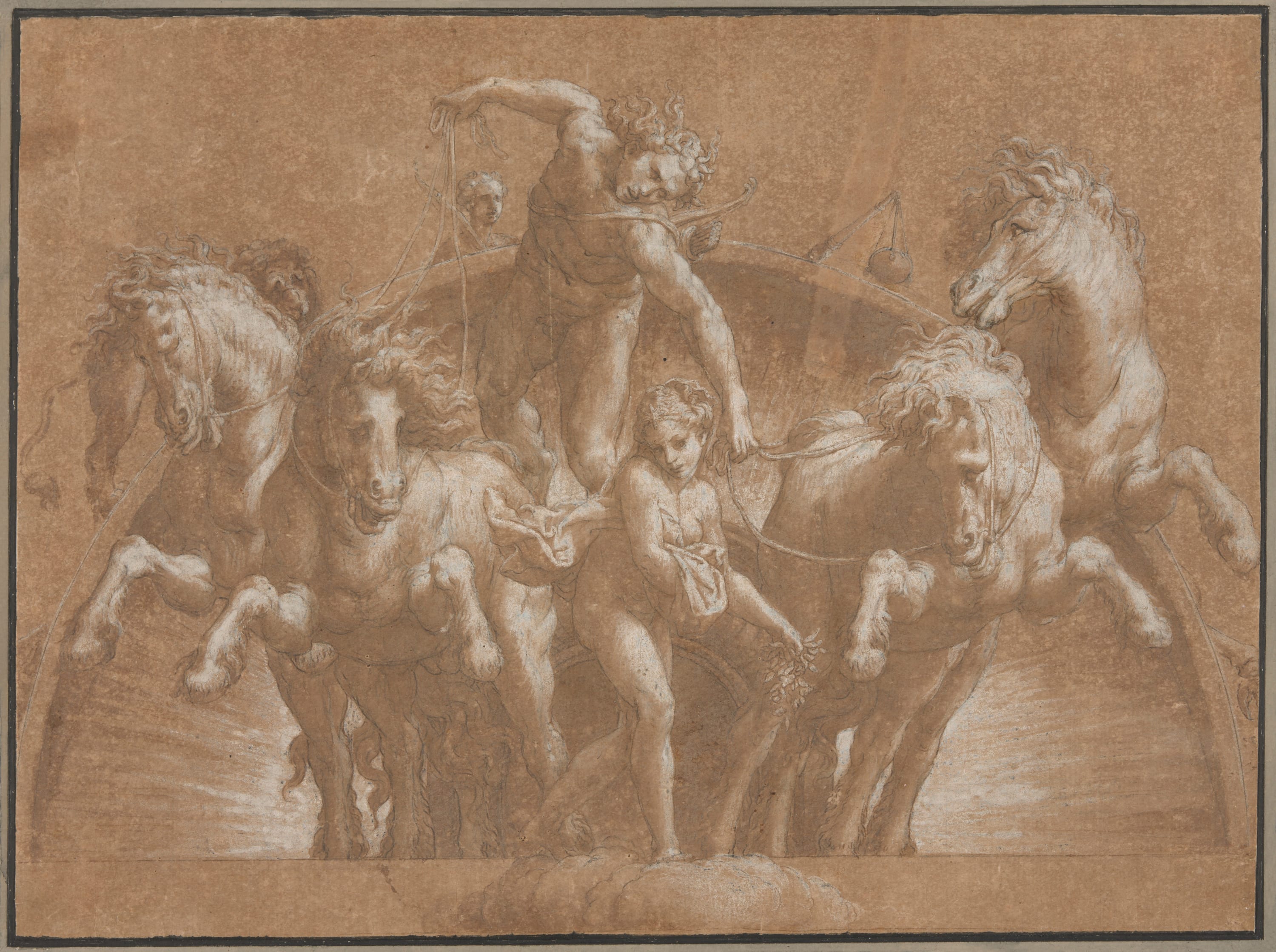 Apollo Driving the Chariot of the Sun by Lelio Orsi, 1544/45 — fine art print