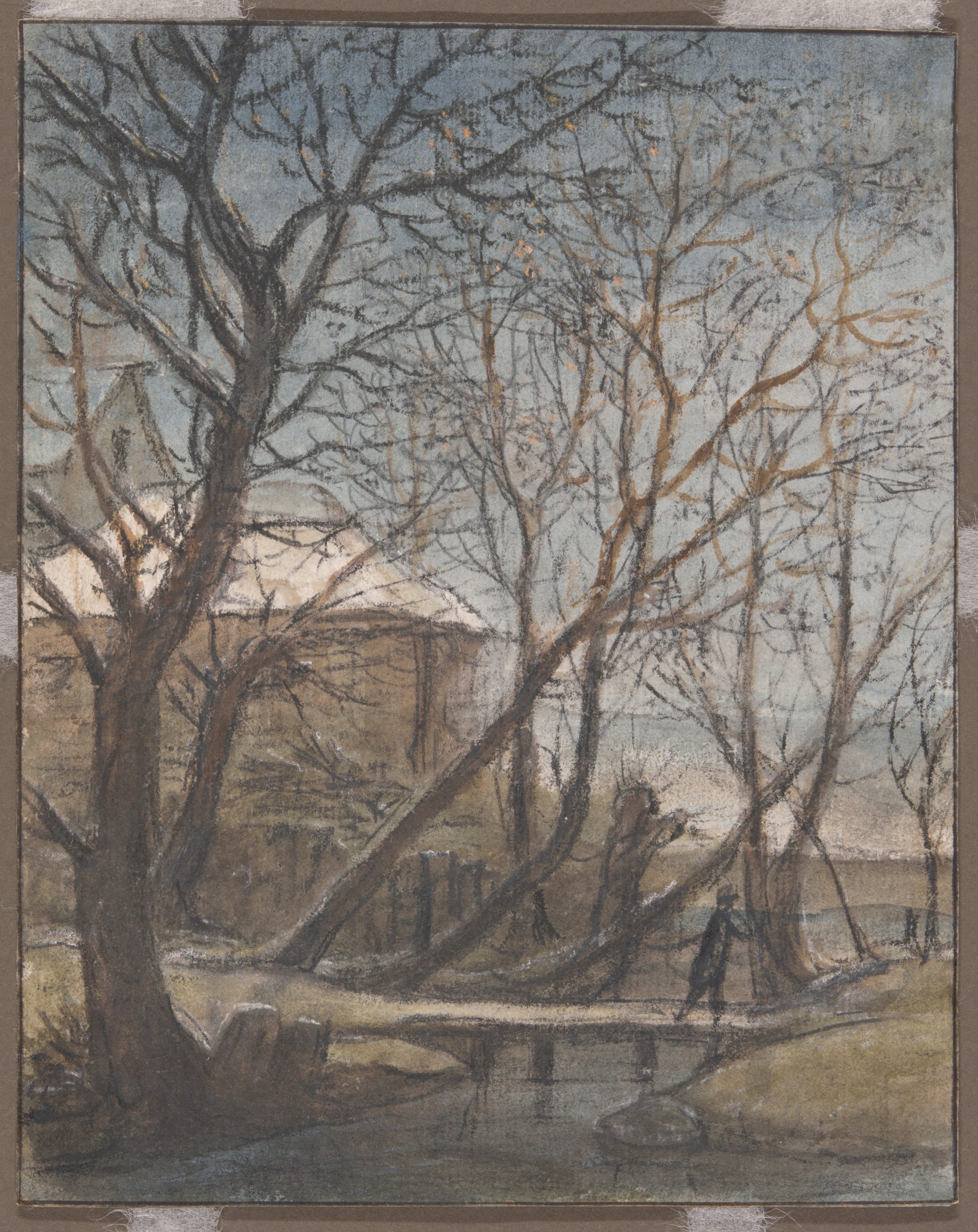 Winter Landscape with a Man Crossing by Anthonie Waterloo, c. 1660 — fine art print