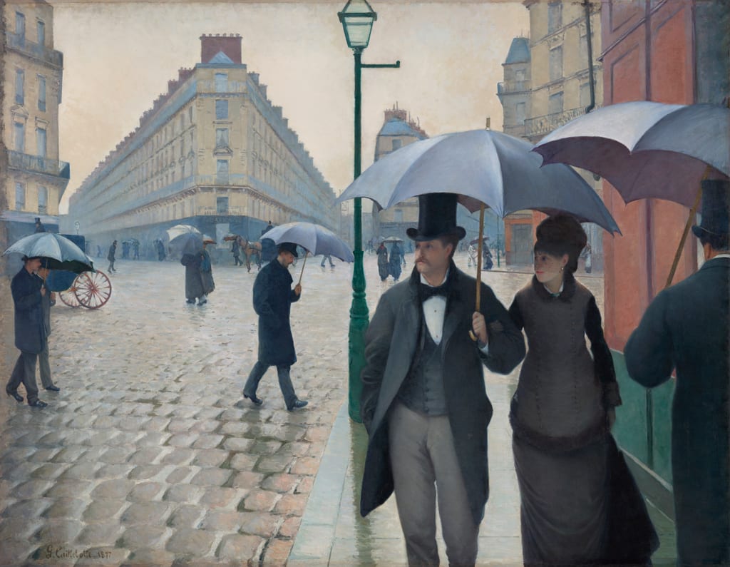 Paris Street; Rainy Day by Gustave Caillebotte, 1877 — fine art print