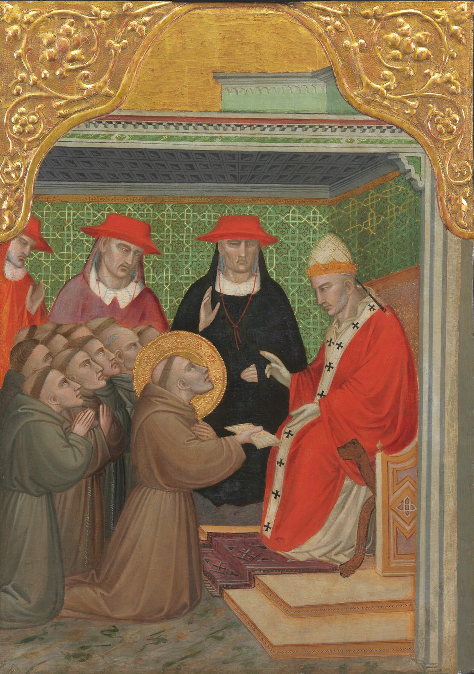 Saint Francis before the Pope (The Approval of the Franciscan Rule) by Spinello Aretino, 1390–1400 — fine art print