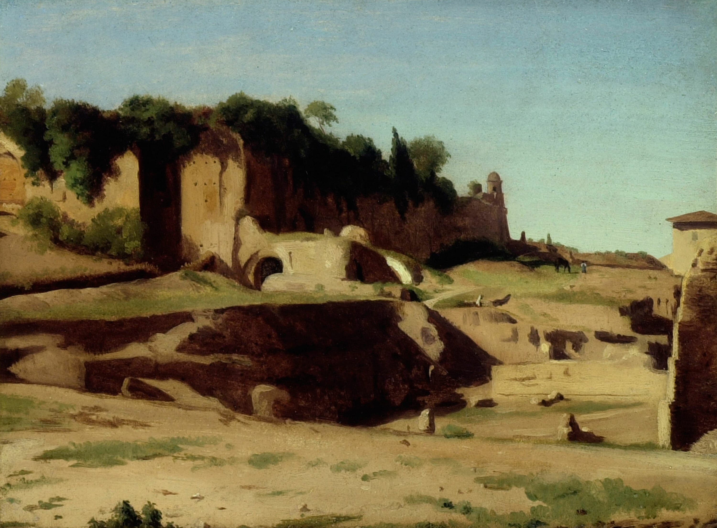 The Imperial Palace on the Palatine, Rome by Paul Flandrin, 1834 — fine art print