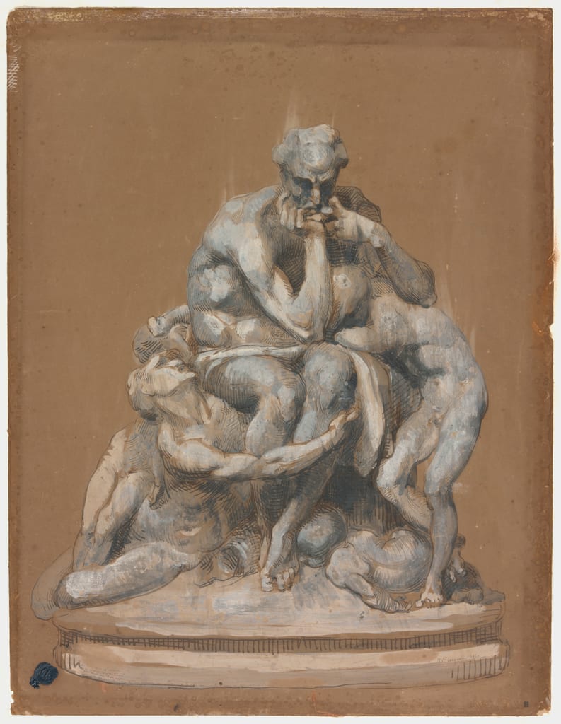 Study for the Sculpture Ugolino and His Children by Jean Baptiste Carpeaux, 1860 — fine art print