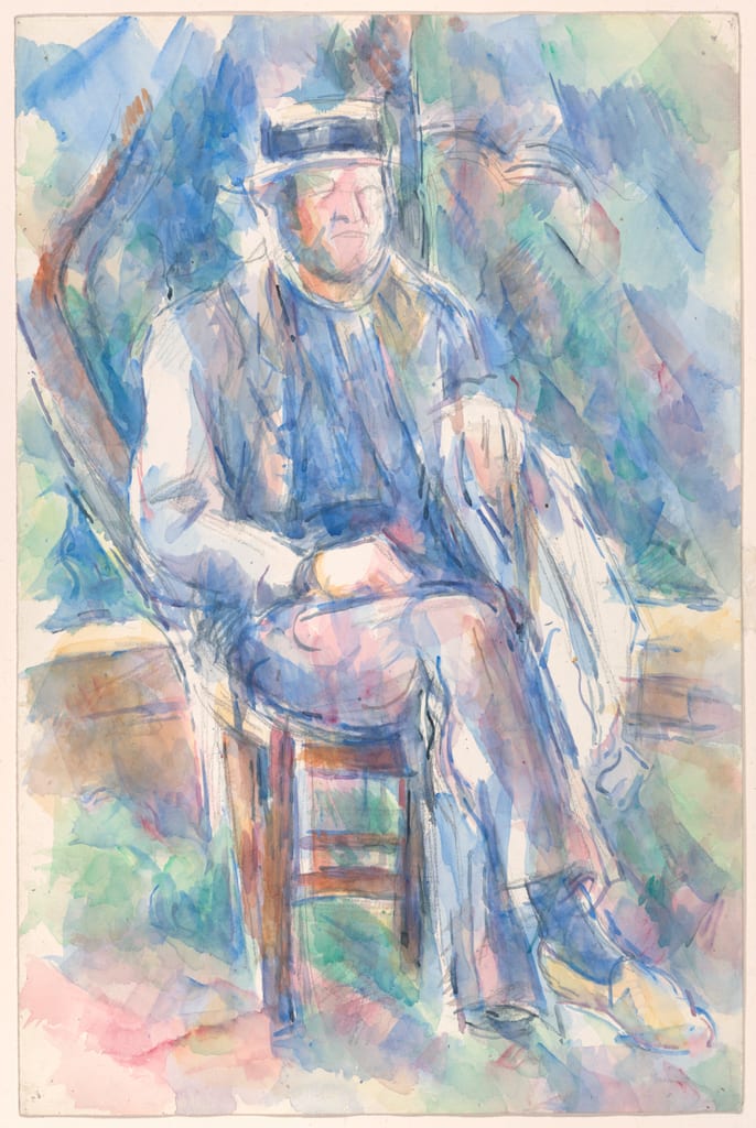 Man Wearing a Straw Hat by Paul Cezanne, 1905/06 — fine art print